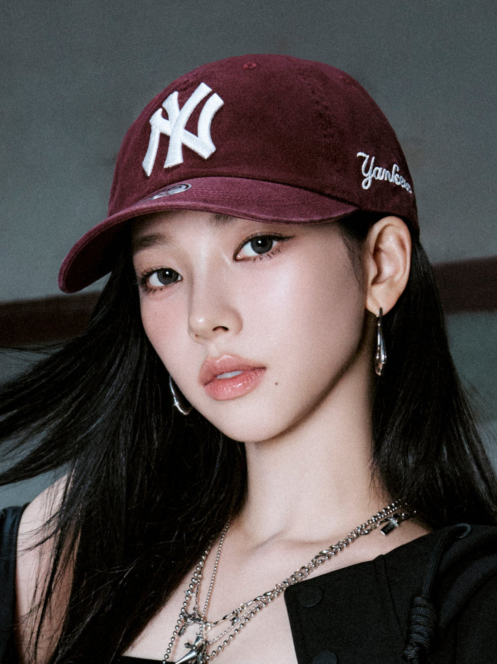 MLB Korea - MLB Signature Unstructured Ball Cap New York Yankees (Wine) product image 1 | TRAB K-Fashion Australia