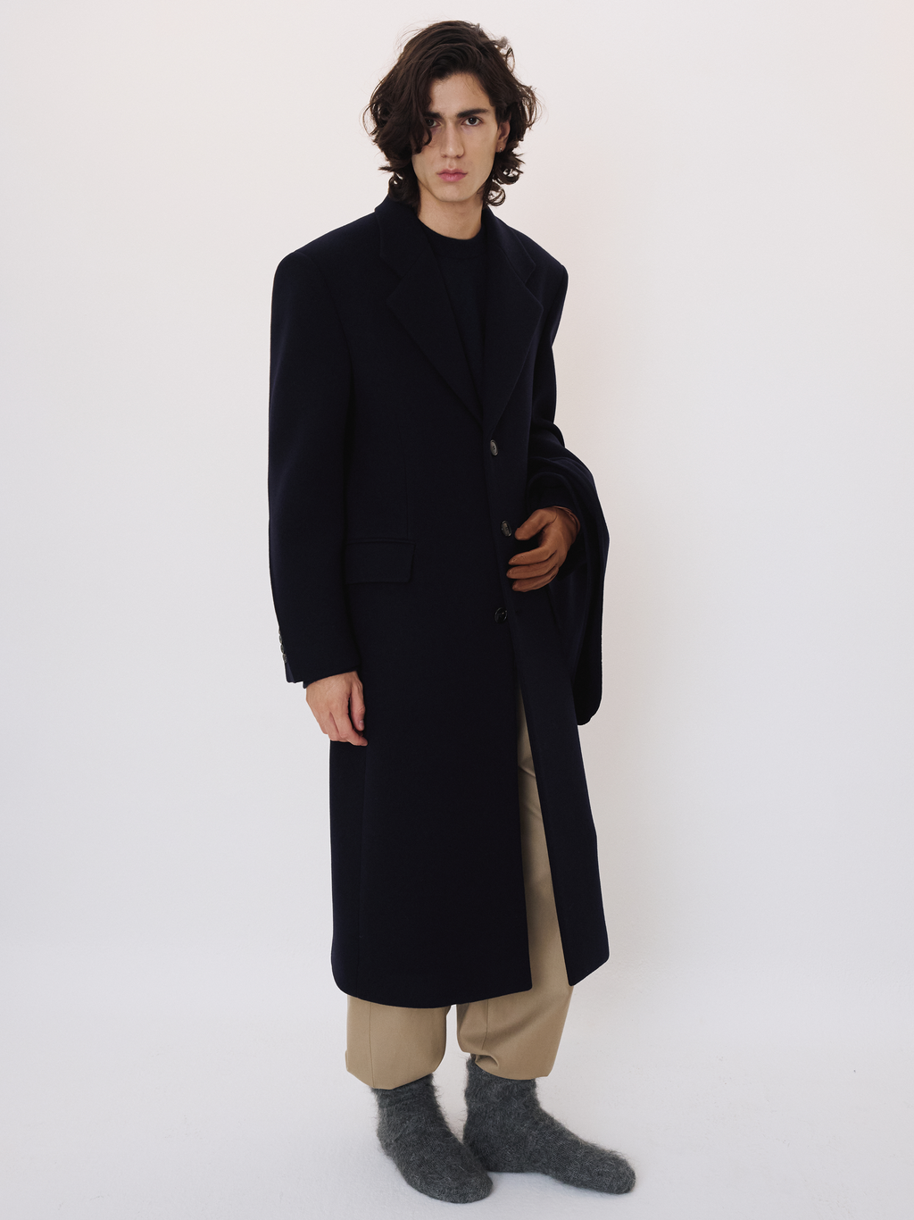 Recto - Muffler Set Single Coat (Dark Navy) product image 2 | TRAB K-Fashion Australia