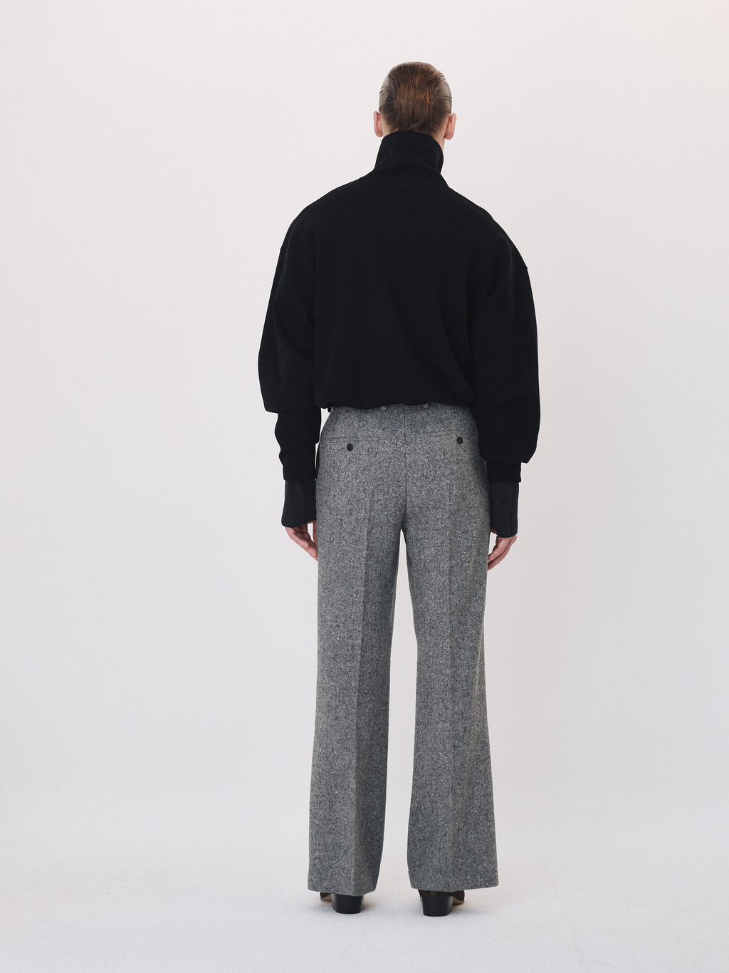 Recto - Melange Wool Flare Pants (Melange Grey) product image 2 | TRAB K-Fashion Australia