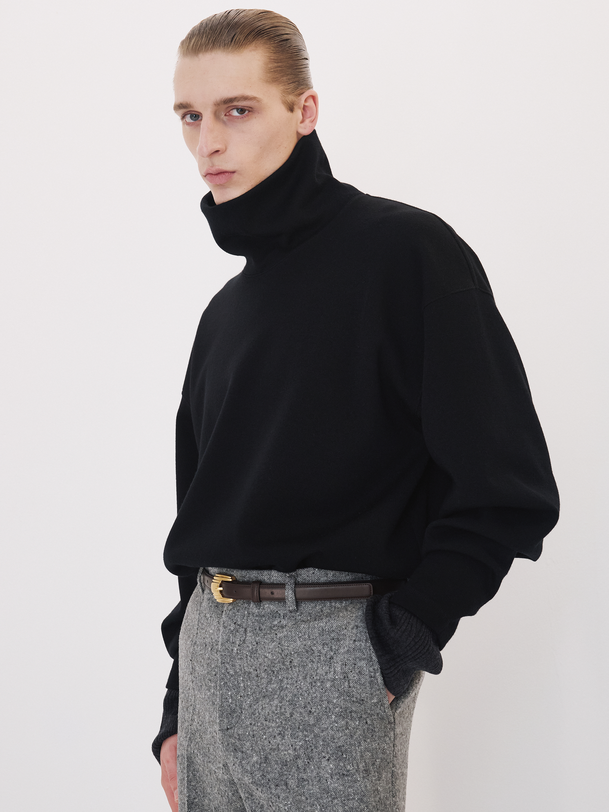 Recto - High Neck Wool Jersey Top (Black) product image 2 | TRAB K-Fashion Australia