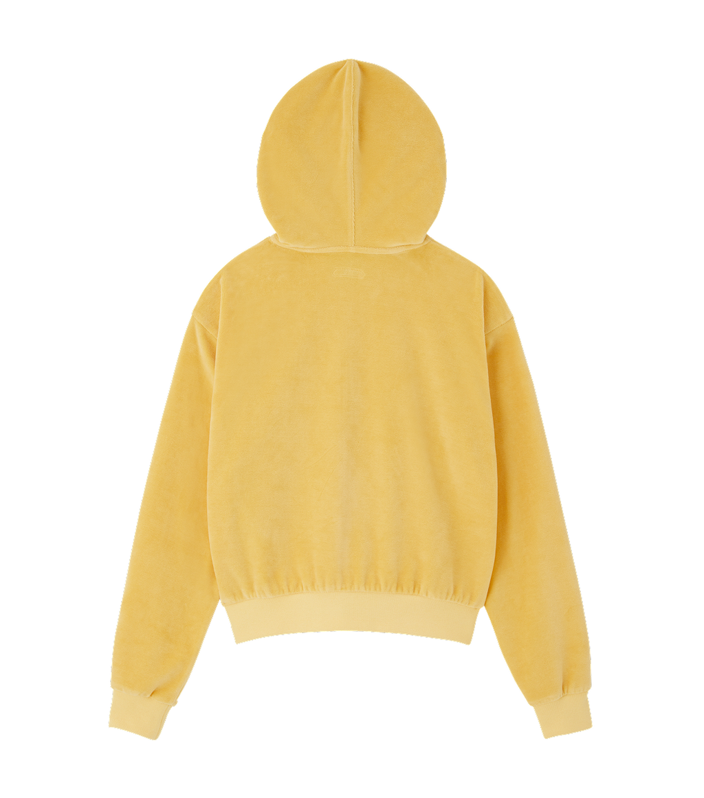 Llege - Velour Crop Hoody Zip-Up (Yellow) product image 2 | TRAB K-Fashion Australia