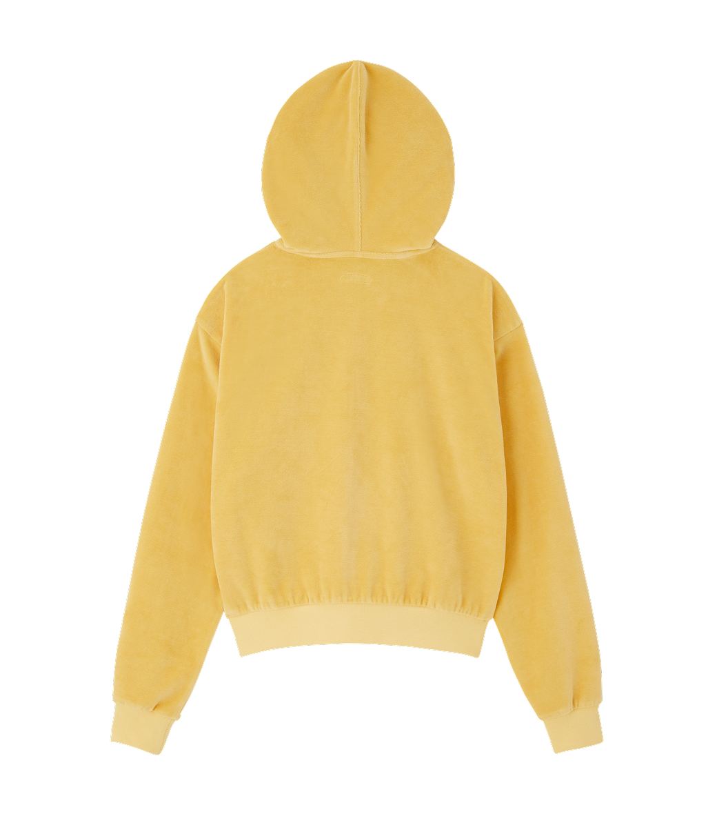 Llege - Velour Crop Hoody Zip-Up (Yellow) product image 2 | TRAB K-Fashion Australia