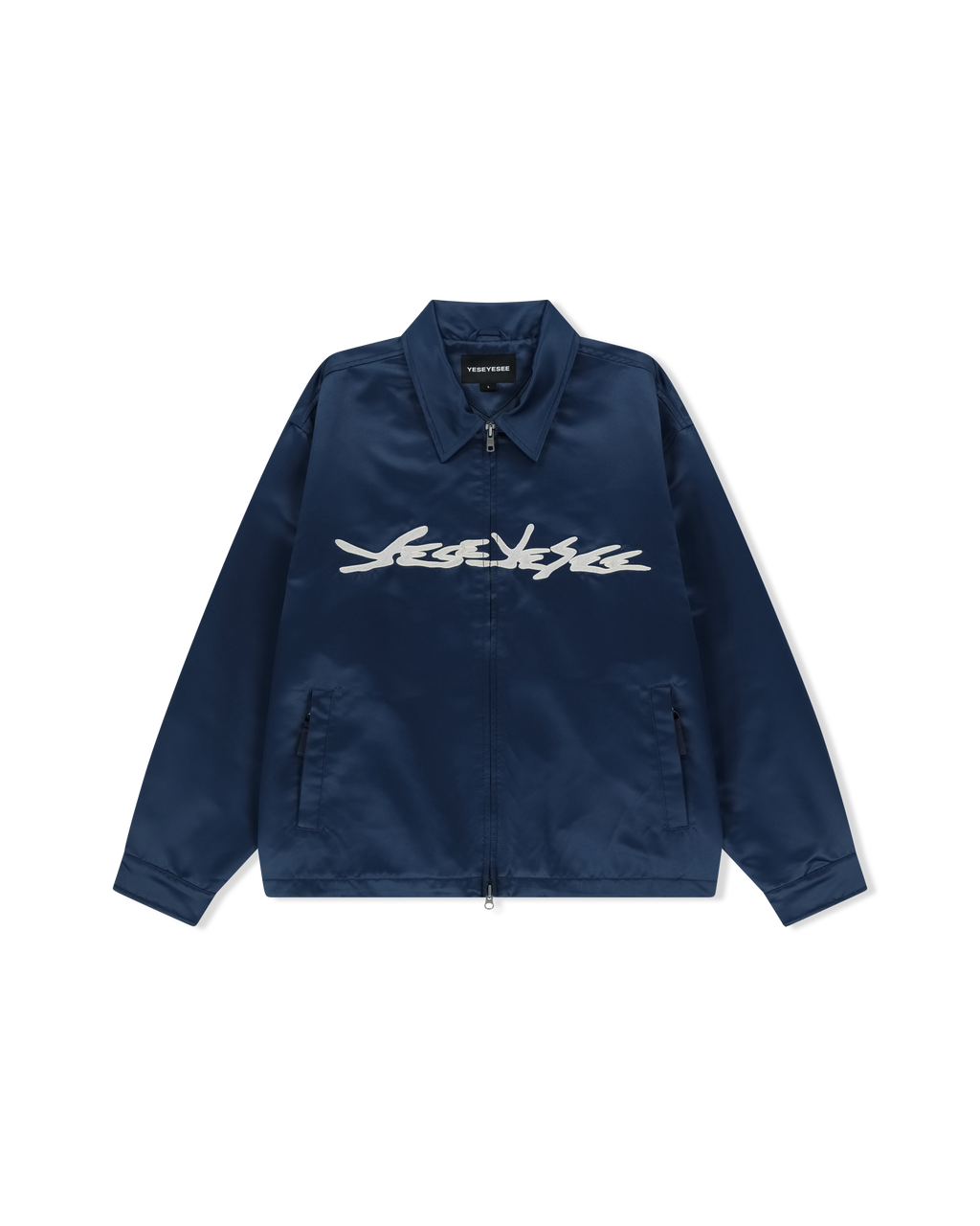yeseyesee - Chain Stitch Logo Coach Jacket (Navy) product image 1 | TRAB K-Fashion Australia