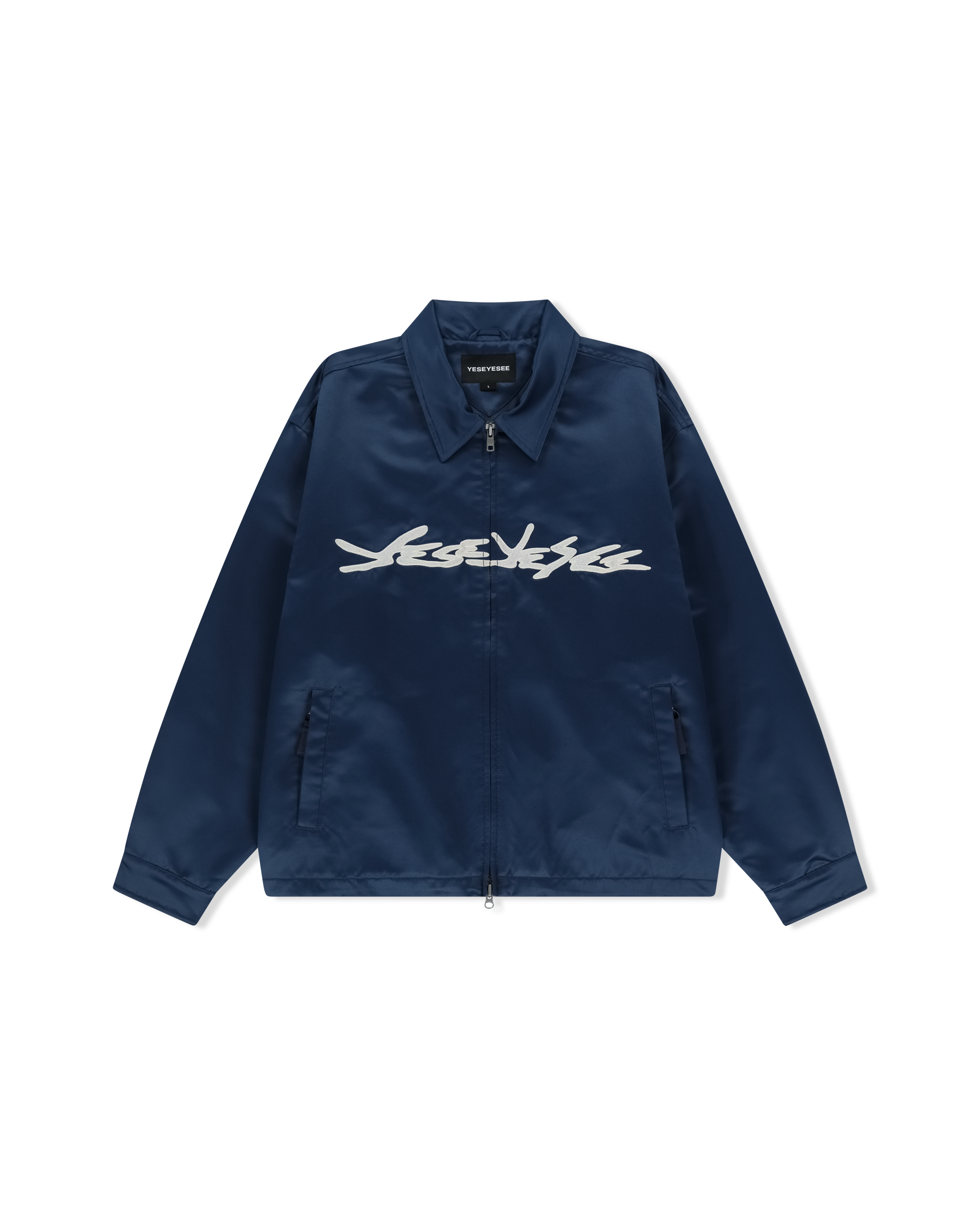 yeseyesee - Chain Stitch Logo Coach Jacket (Navy) product image 1 | TRAB K-Fashion Australia