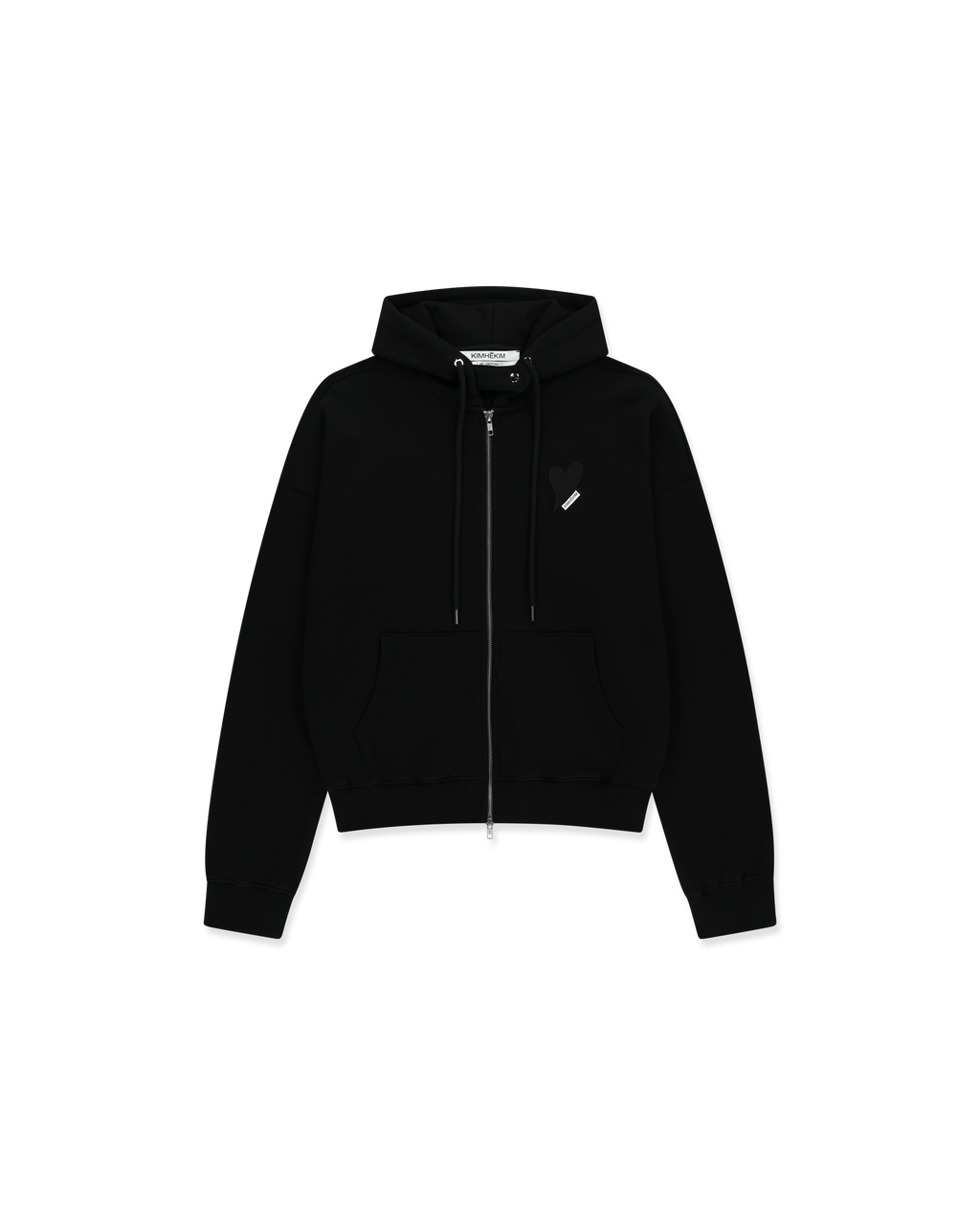 Kimhe Kim - Heart Patch Zip-Up Hoodie (Black) product image 1 | TRAB K-Fashion Australia