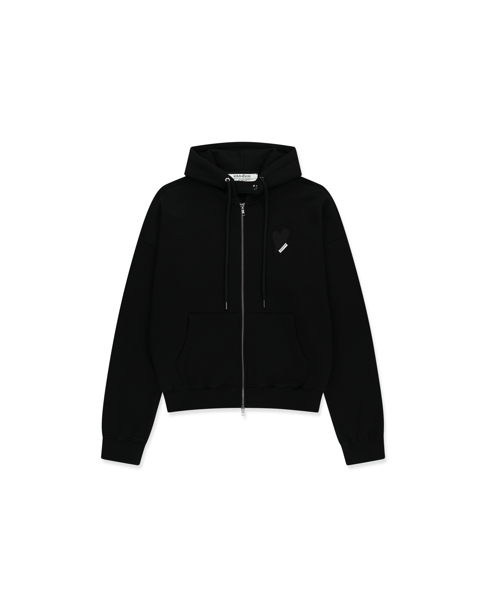 Kimhe Kim - Heart Patch Zip-Up Hoodie (Black) product image 1 | TRAB K-Fashion Australia