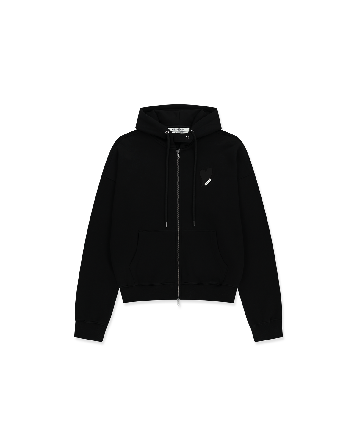 Kimhe Kim - Heart Patch Zip-Up Hoodie (Black) product image 1 | TRAB K-Fashion Australia