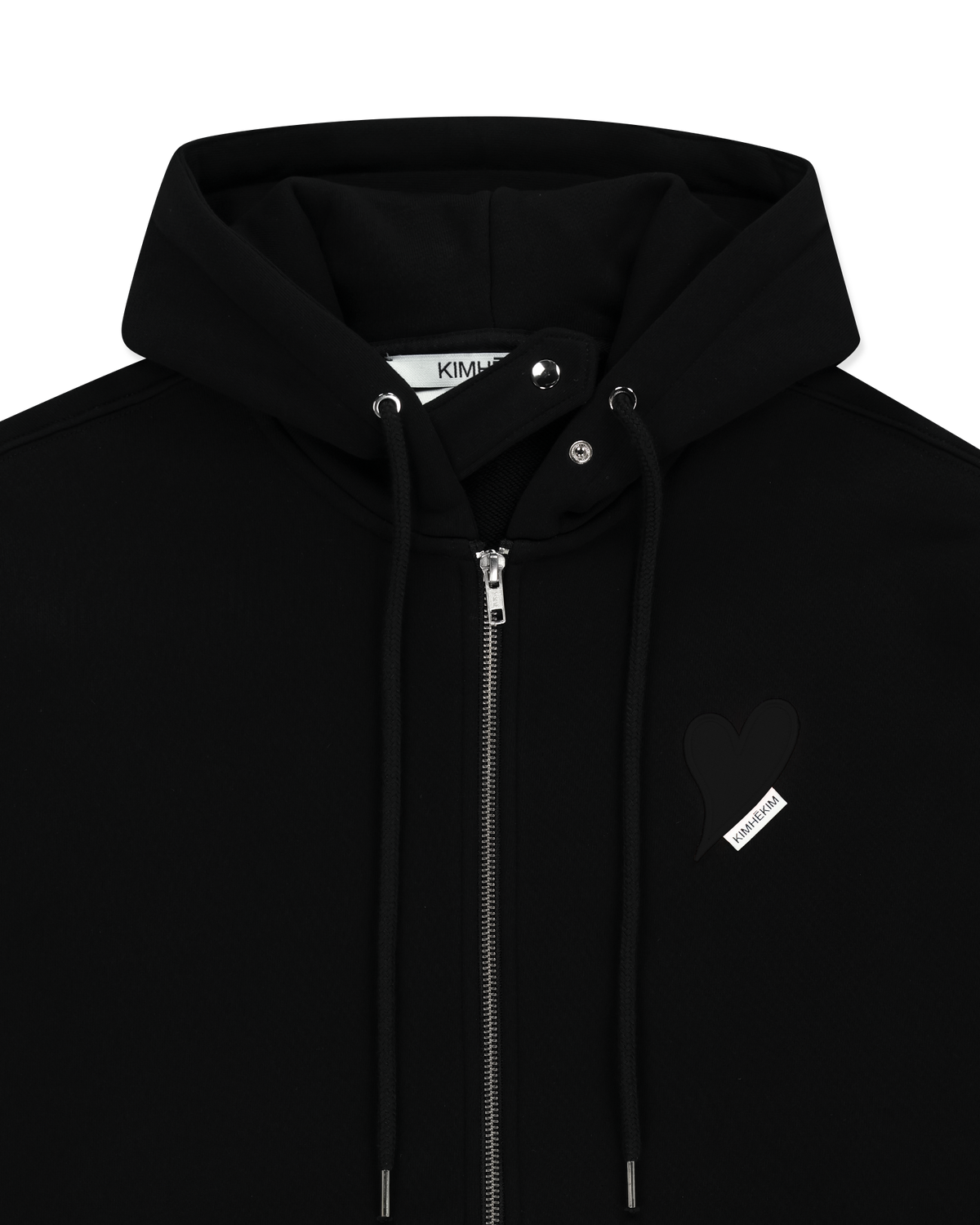 Kimhe Kim - Heart Patch Zip-Up Hoodie (Black) product image 3 | TRAB K-Fashion Australia