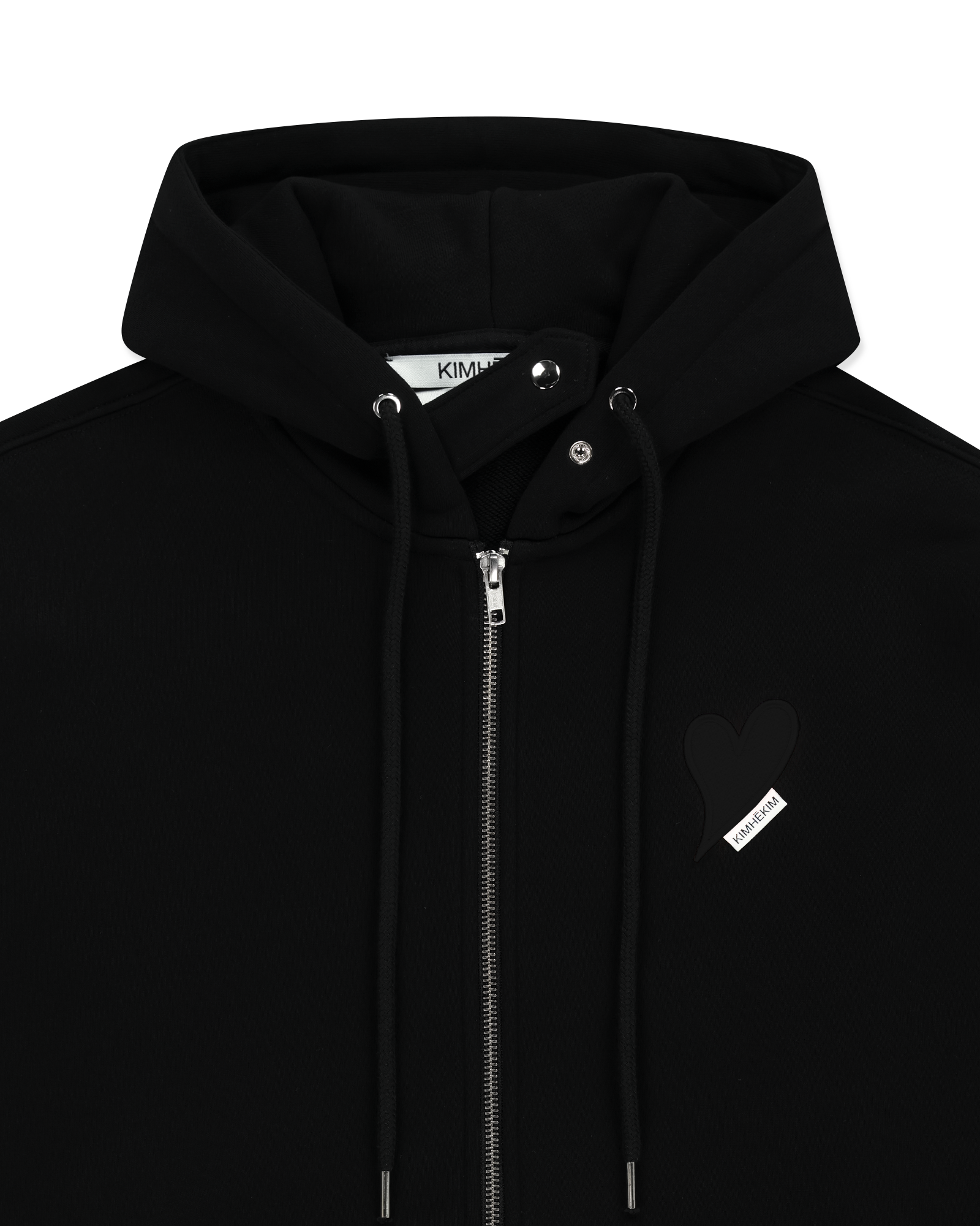 Kimhe Kim - Heart Patch Zip-Up Hoodie (Black) product image 3 | TRAB K-Fashion Australia