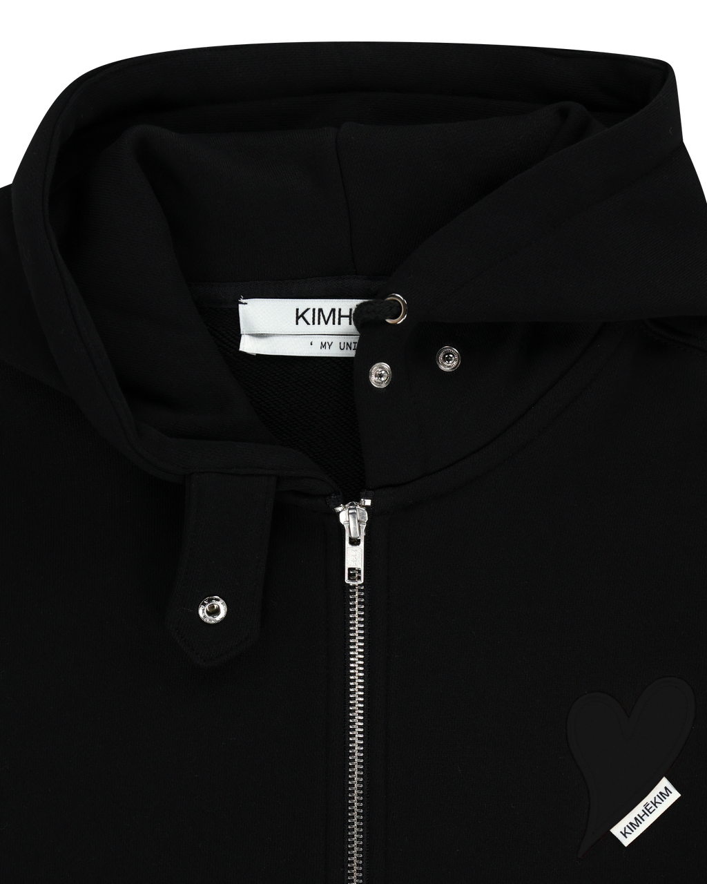 Kimhe Kim - Heart Patch Zip-Up Hoodie (Black) product image 4 | TRAB K-Fashion Australia