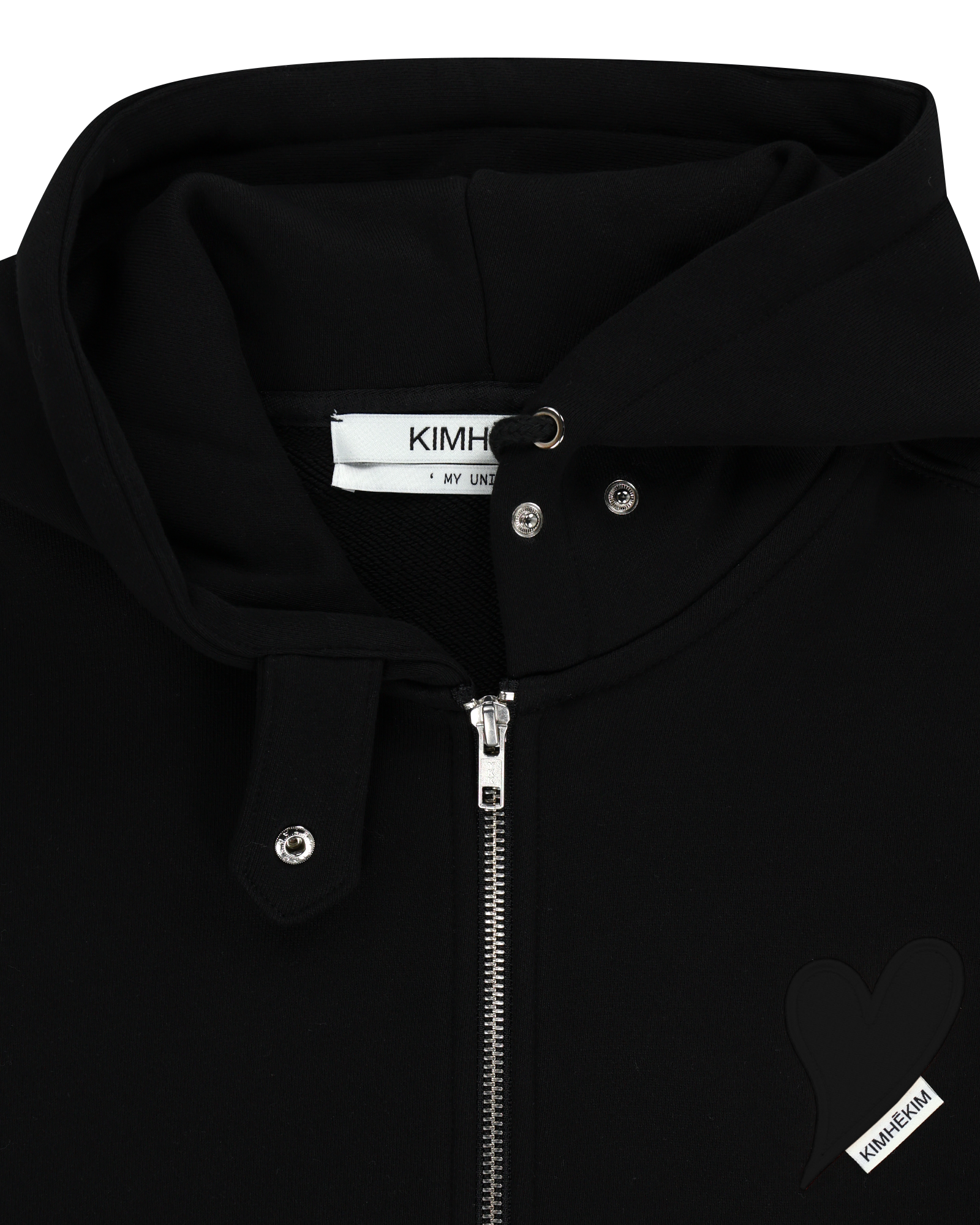 Kimhe Kim - Heart Patch Zip-Up Hoodie (Black) product image 4 | TRAB K-Fashion Australia