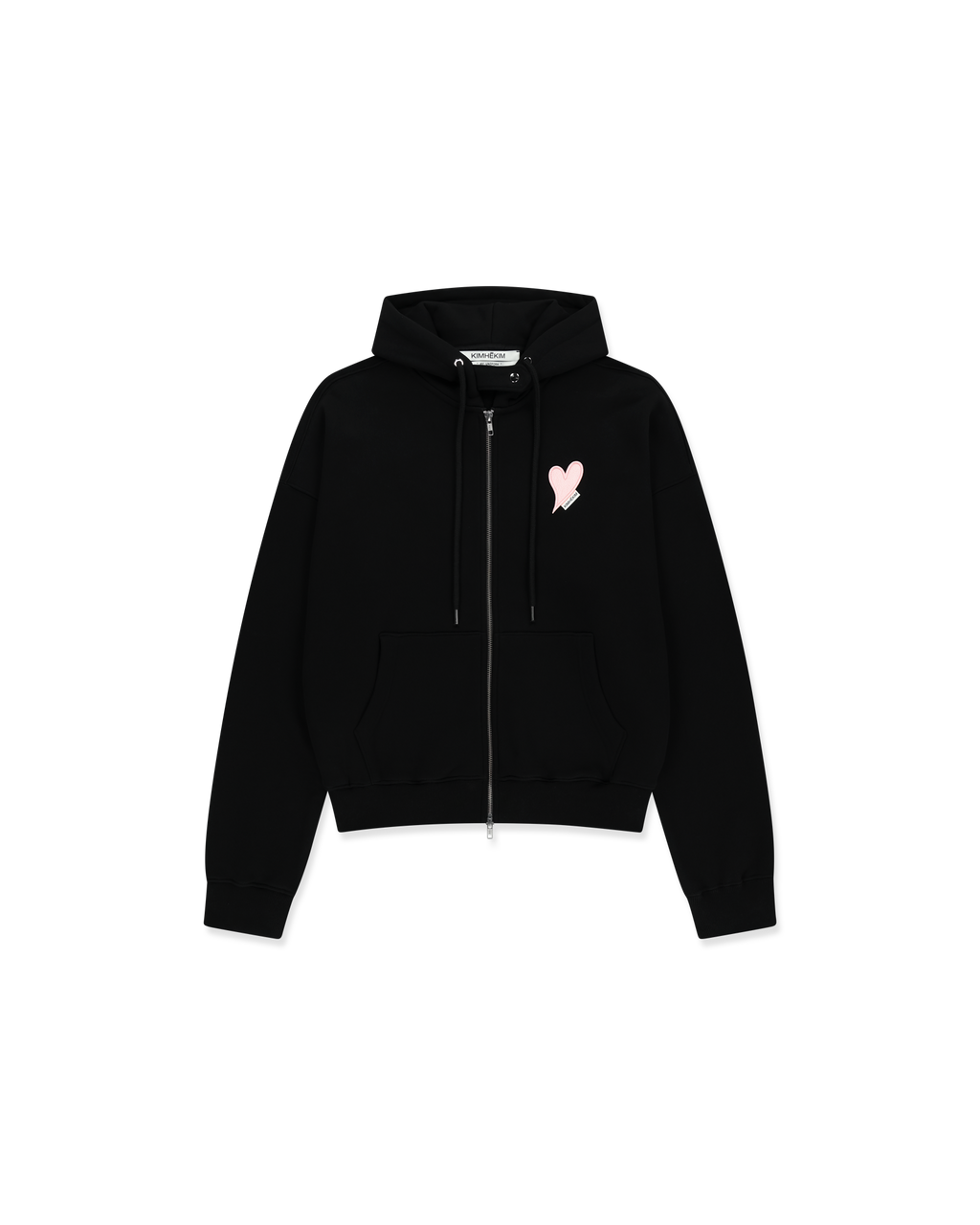 Kimhe Kim - Heart Patch Zip-Up Hoodie(black/Pink) product image 1 | TRAB K-Fashion Australia