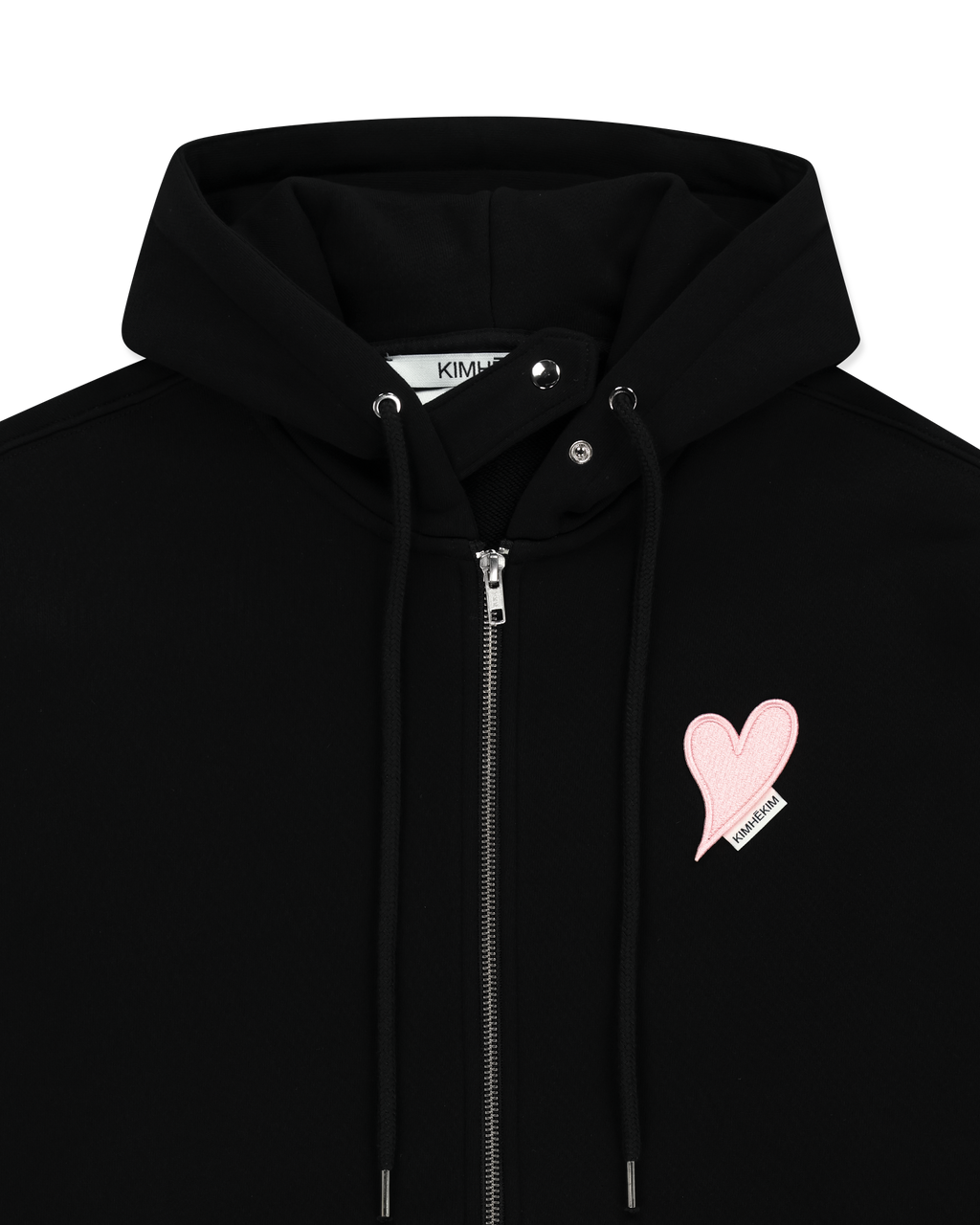 Kimhe Kim - Heart Patch Zip-Up Hoodie(black/Pink) product image 3 | TRAB K-Fashion Australia