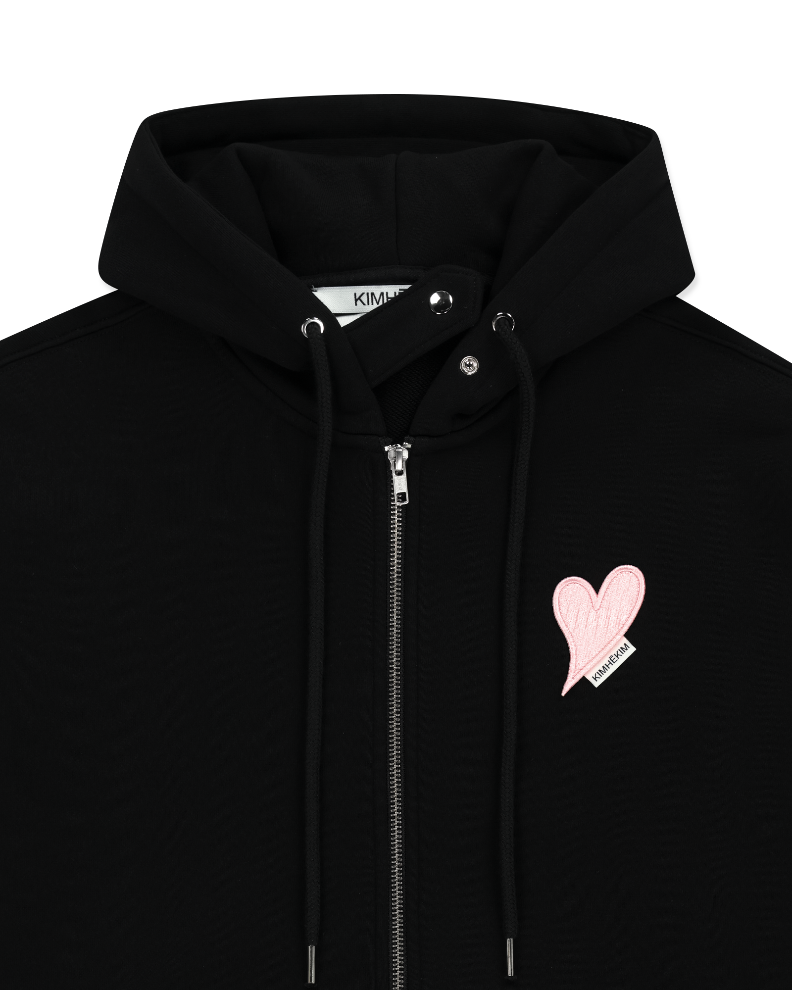 Kimhe Kim - Heart Patch Zip-Up Hoodie(black/Pink) product image 3 | TRAB K-Fashion Australia