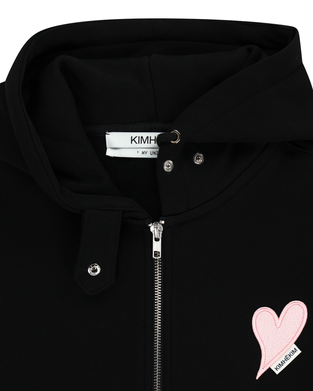 Kimhe Kim - Heart Patch Zip-Up Hoodie(black/Pink) product image 4 | TRAB K-Fashion Australia