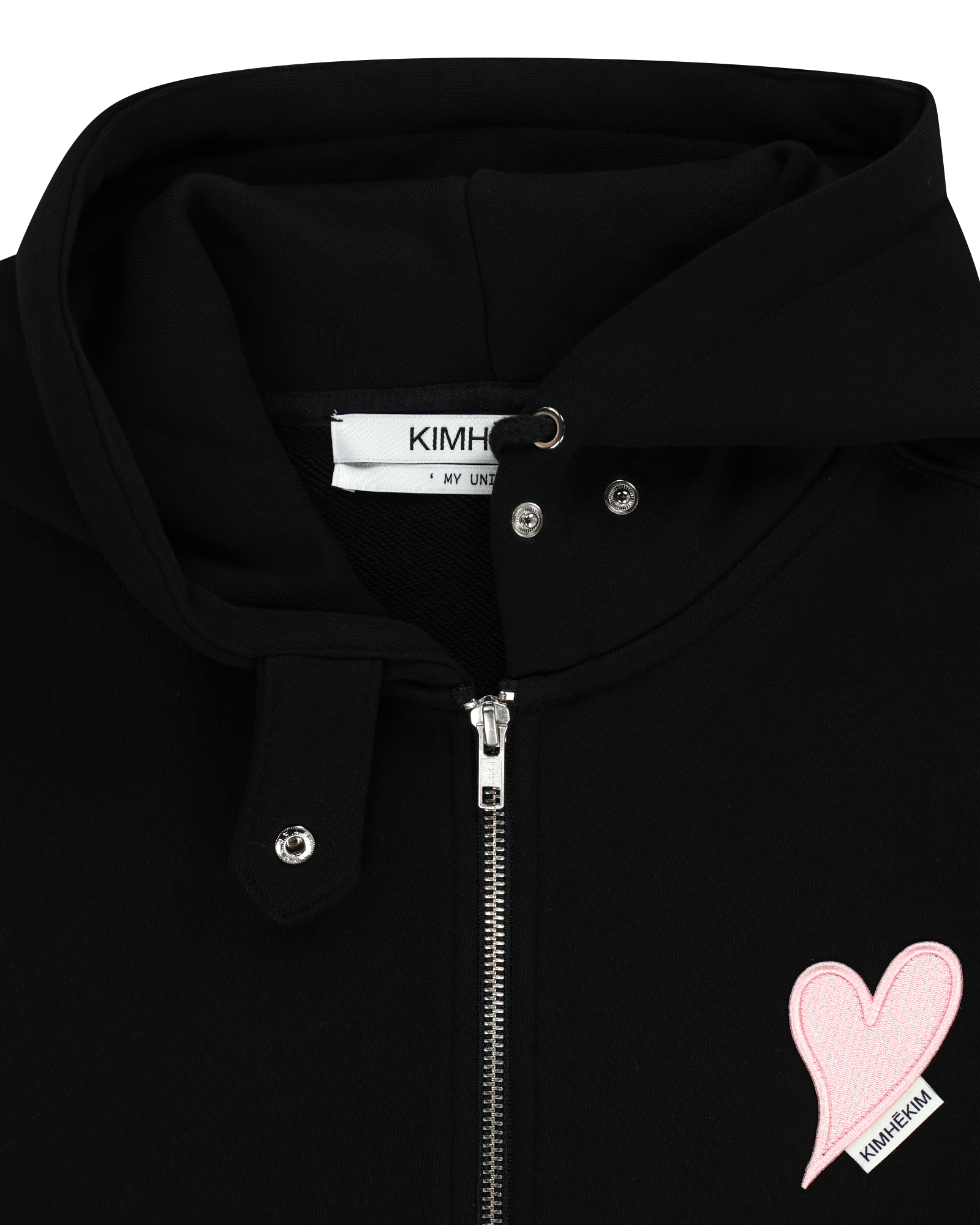 Kimhe Kim - Heart Patch Zip-Up Hoodie(black/Pink) product image 4 | TRAB K-Fashion Australia