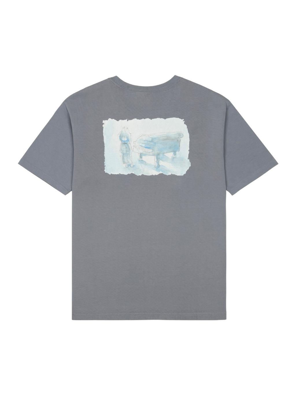 San San Gear - San San X Yuminha Piano T-Shirt (Blue Charcoal) product image 2 | TRAB K-Fashion Australia