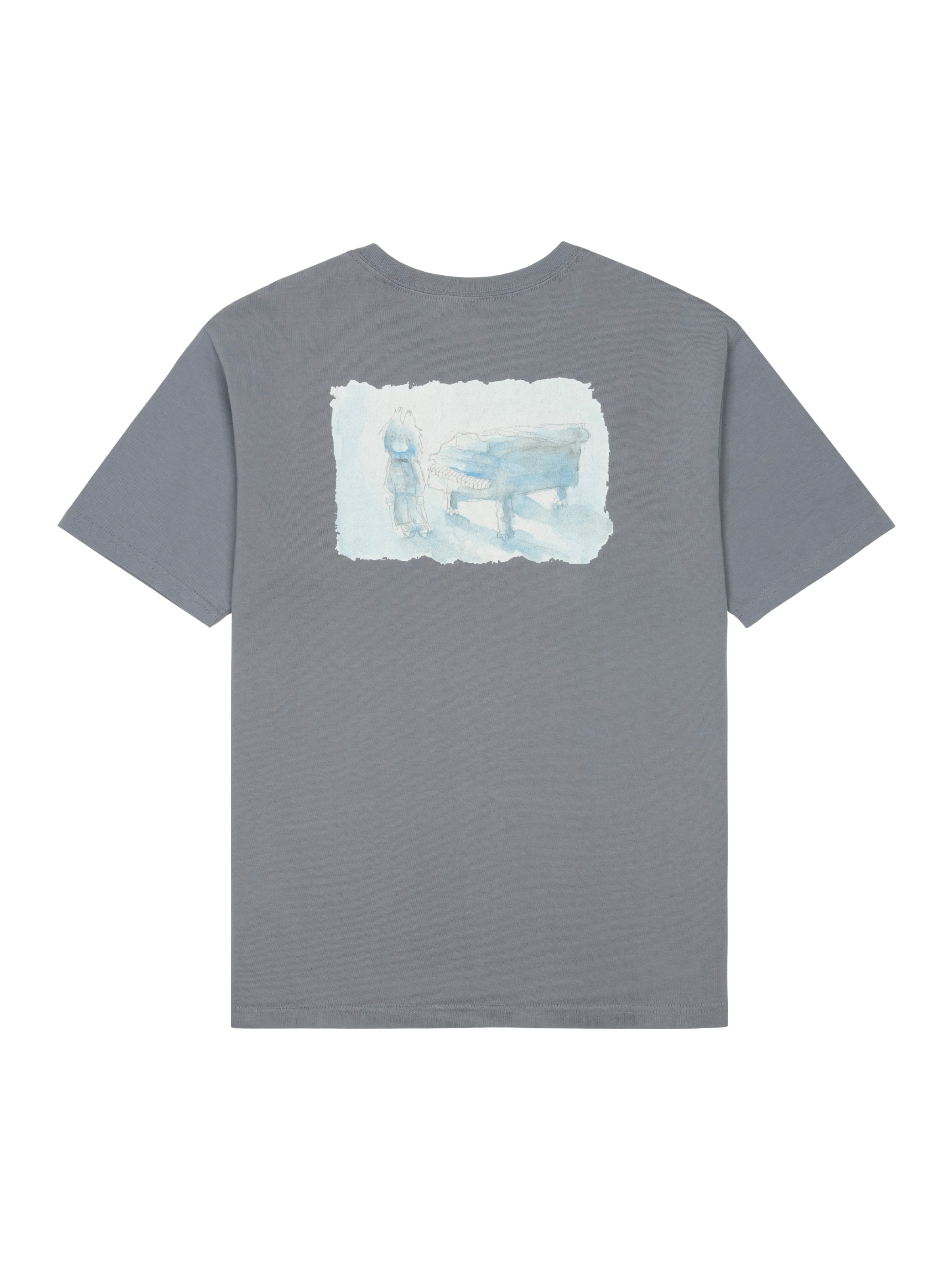 San San Gear - San San X Yuminha Piano T-Shirt (Blue Charcoal) product image 2 | TRAB K-Fashion Australia