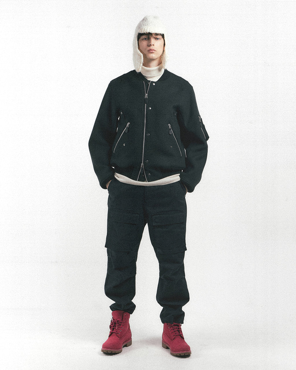 Eastlogue - Flight Ma-1 Jumper (Ashed Black Melton Wool) product image 4 | TRAB K-Fashion Australia