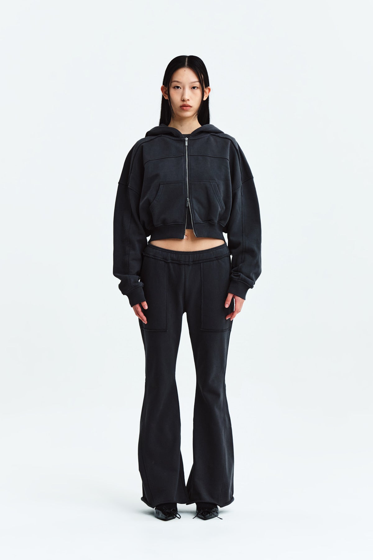 Matin Kim - Cut Out Detail Sweatpants (Charcoal) product image 5 | TRAB K-Fashion Australia