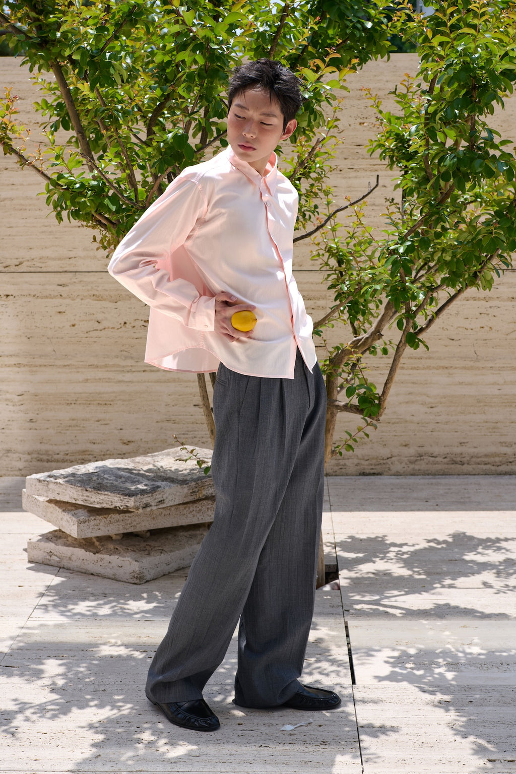 STU - Stripe Crop Shirt (Pink) product image 9 | TRAB K-Fashion Australia