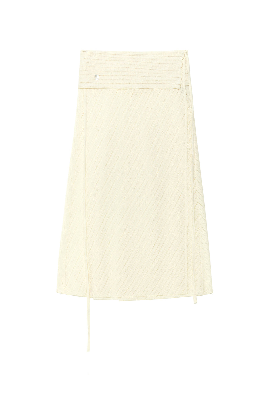 Matin Kim - Foldover Layered Maxi Wrap Skirt (Ivory) product image 1 | TRAB K-Fashion Australia