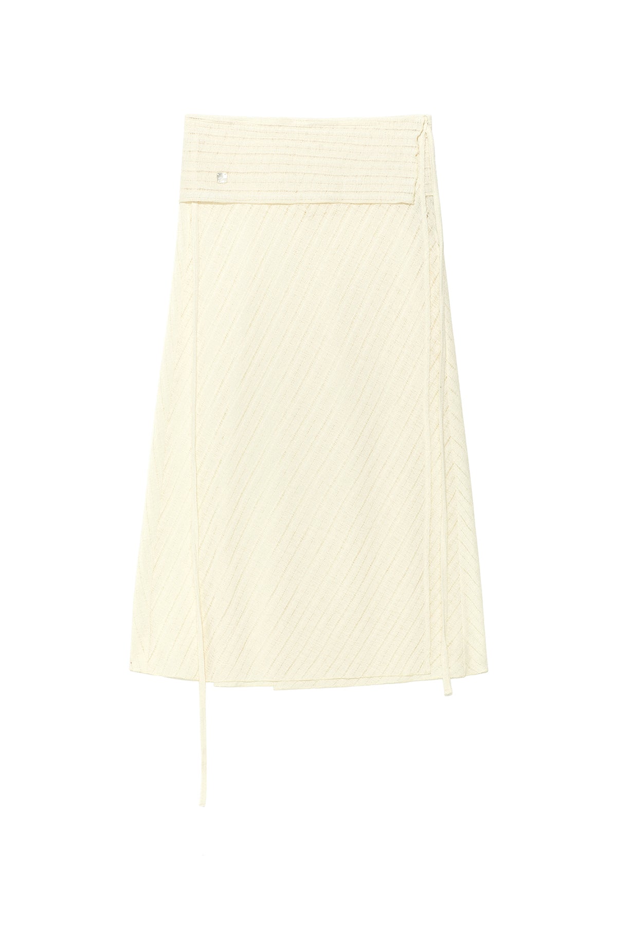 Matin Kim - Foldover Layered Maxi Wrap Skirt (Ivory) product image 1 | TRAB K-Fashion Australia