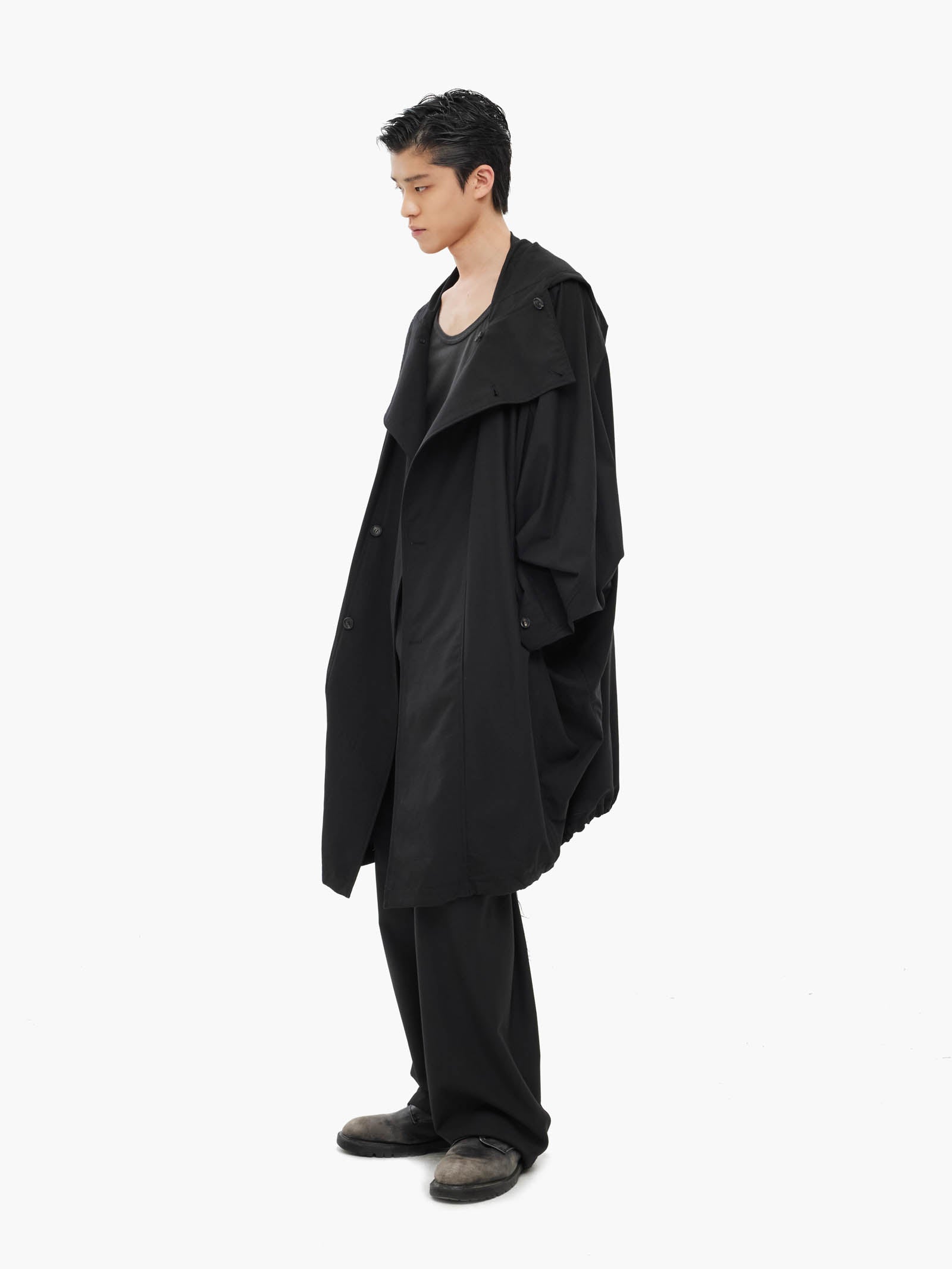 Jiyong Kim - Draped Coat (Black) product image 2 | TRAB K-Fashion Australia