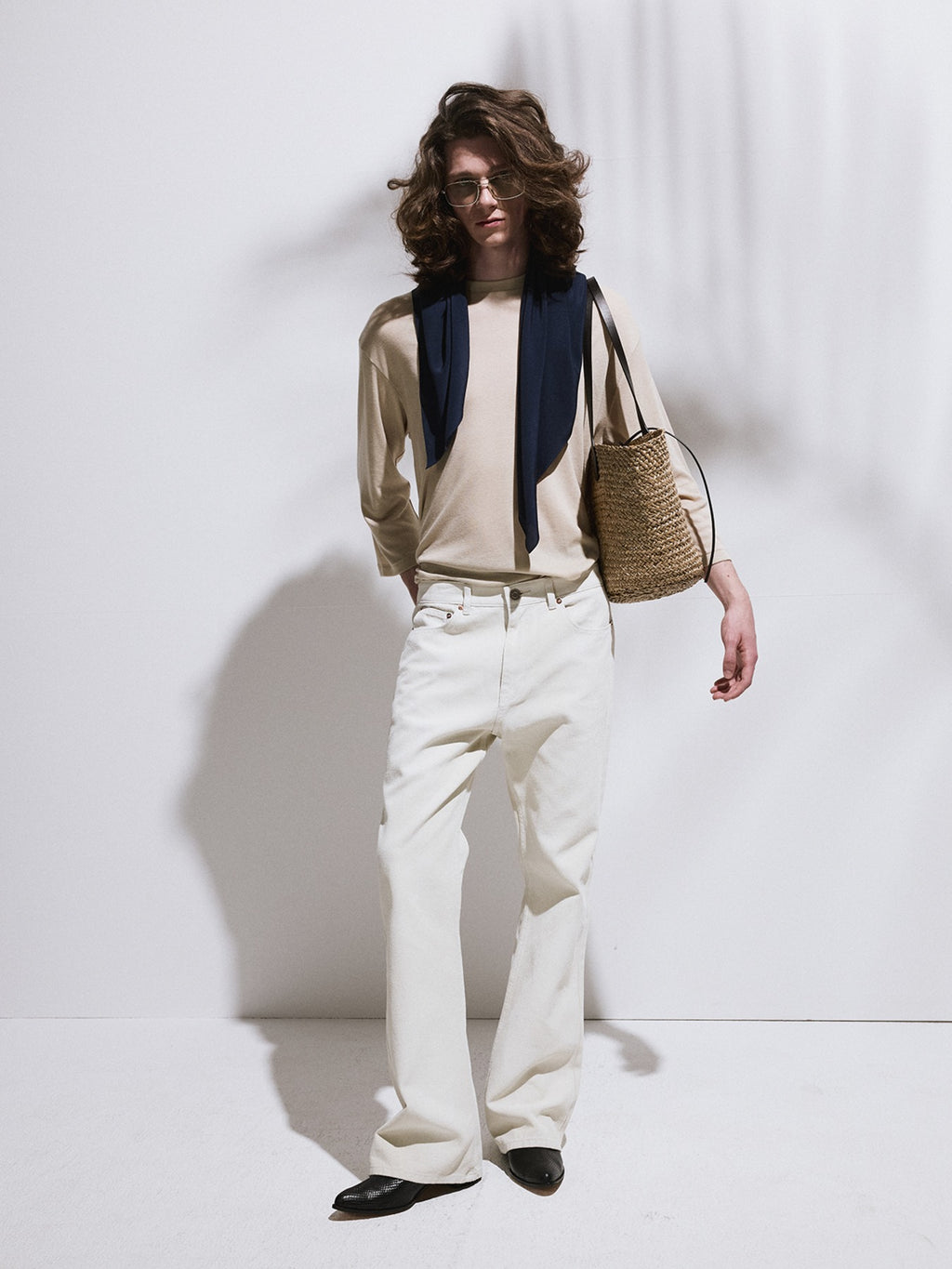Recto - Vintage Painted Flared Pants (Ecru) product image 1 | TRAB K-Fashion Australia