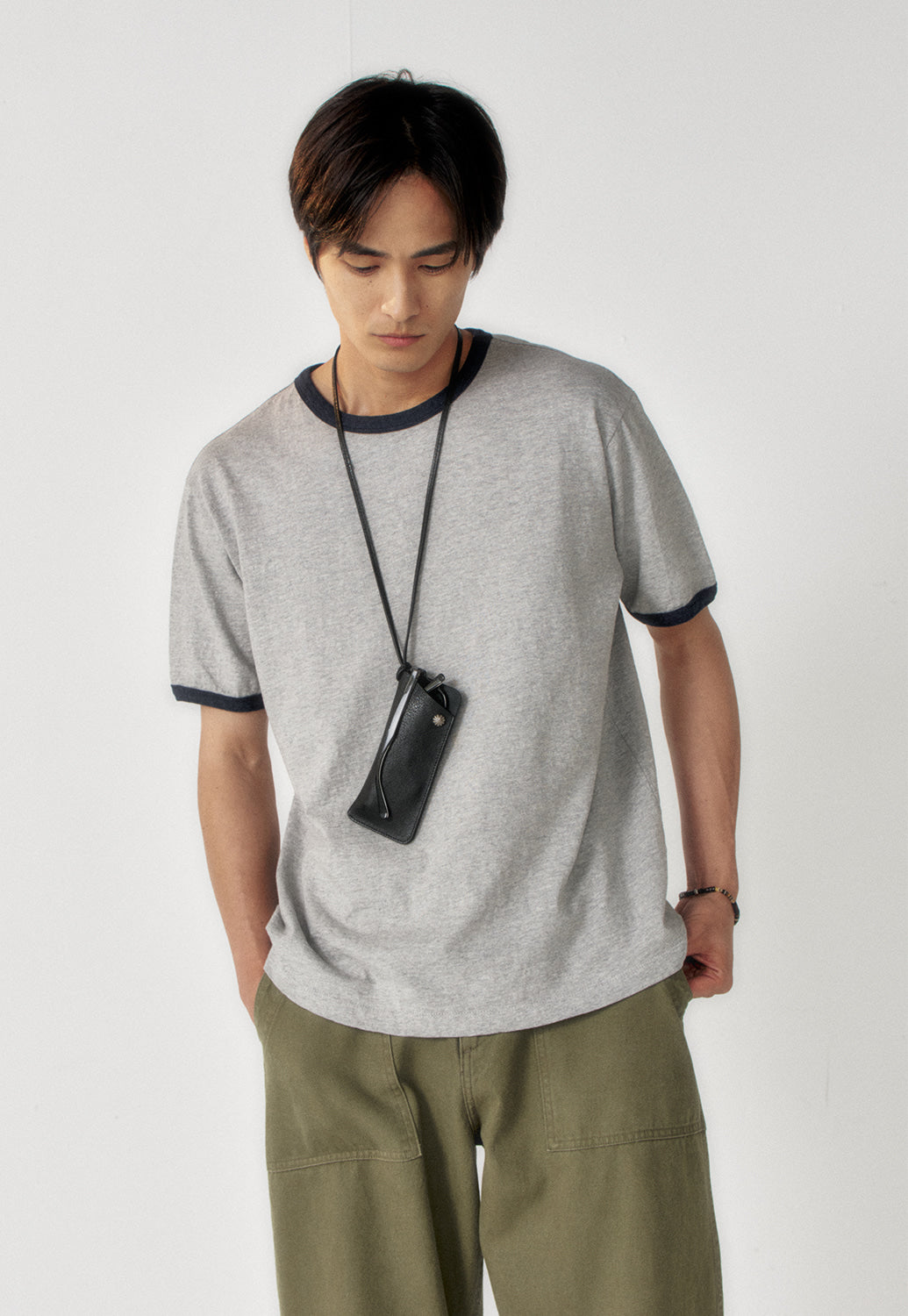 Art if acts - Slub Ringer Tee (Melange Grey/Navy) product image 5 | TRAB K-Fashion Australia