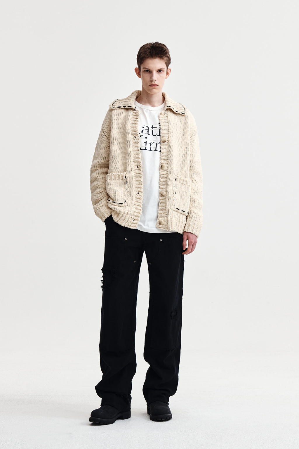Matin Kim - Handmade Collar Knit Cardigan (Butter) product image 9 | TRAB K-Fashion Australia