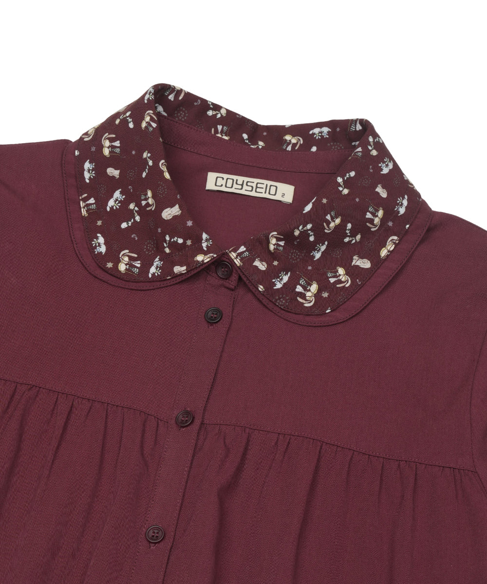 Coyseio - Graphic Round Collar Shirt (Wine) product image 15 | TRAB K-Fashion Australia