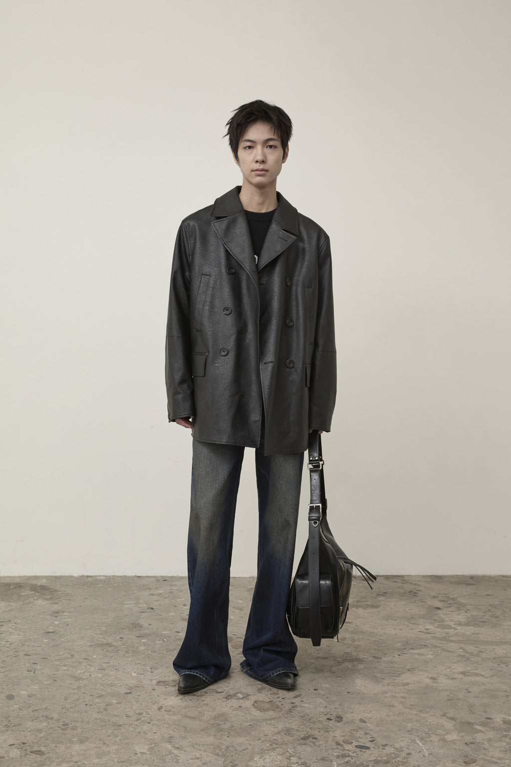 Matin Kim - Faux Leather Double Jacket (Black) product image 9 | TRAB K-Fashion Australia