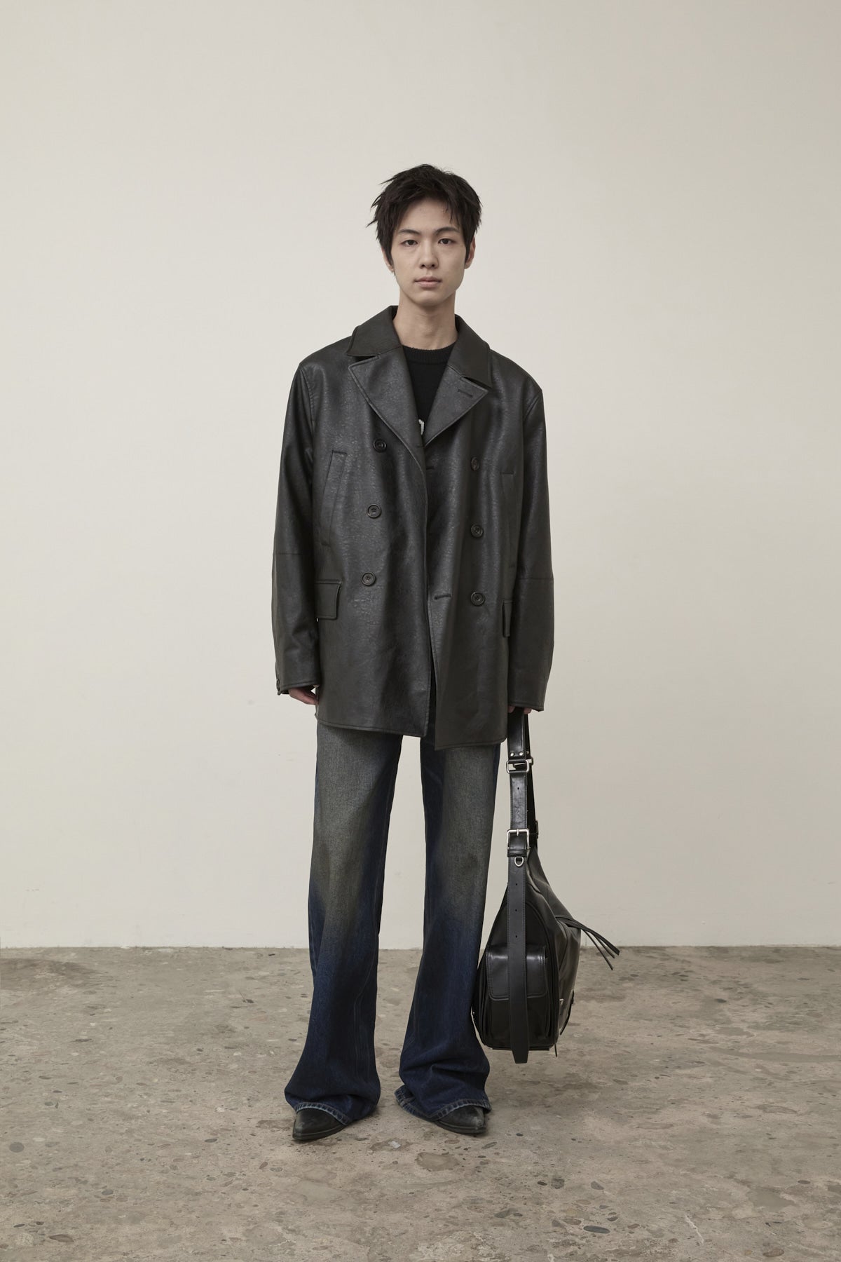 Matin Kim - Faux Leather Double Jacket (Black) product image 9 | TRAB K-Fashion Australia