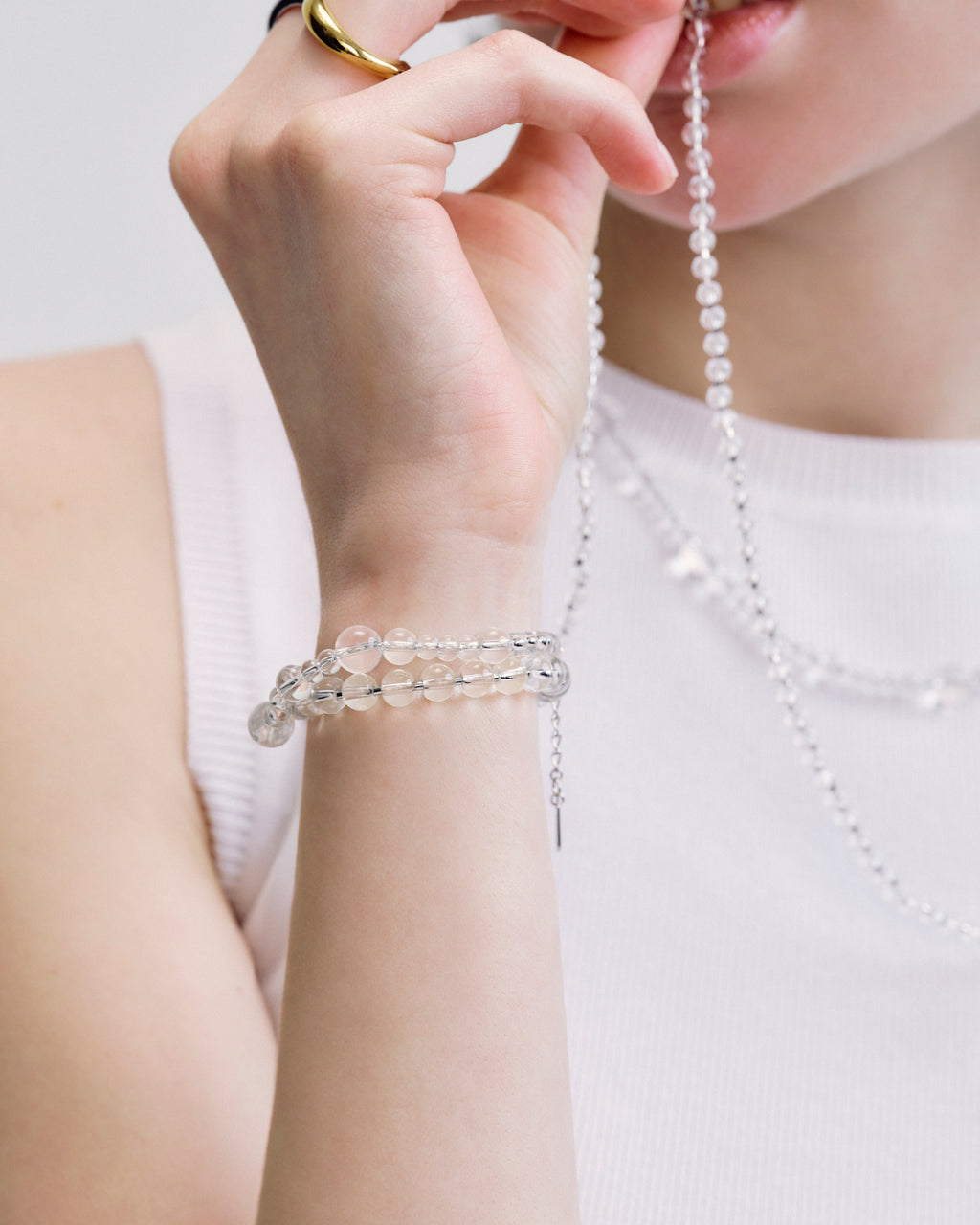 Numbering - Clear Quartz Bubble Bracelet #7907 product image 2 | TRAB K-Fashion Australia