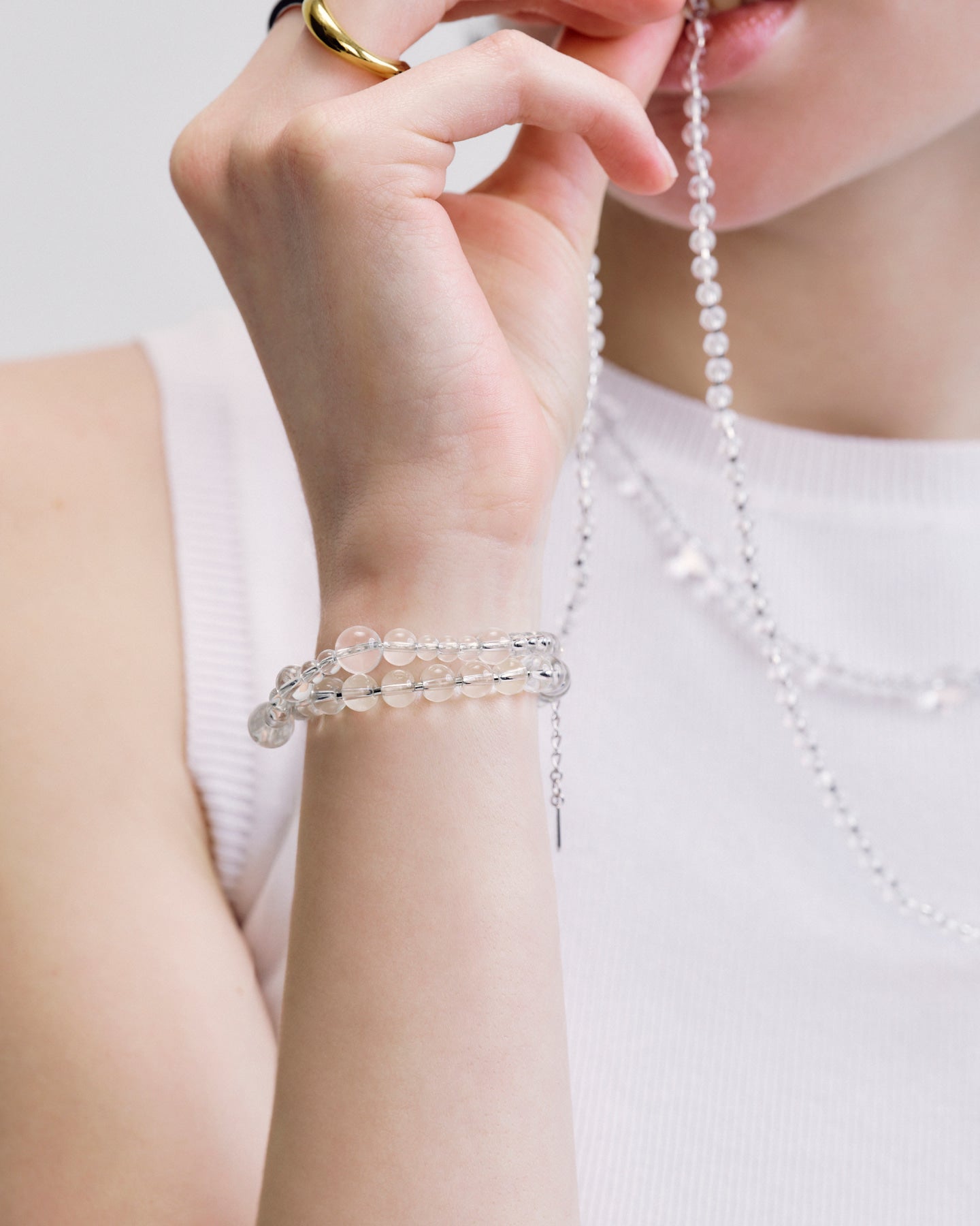 Numbering - Clear Quartz Bubble Bracelet #7907 product image 2 | TRAB K-Fashion Australia
