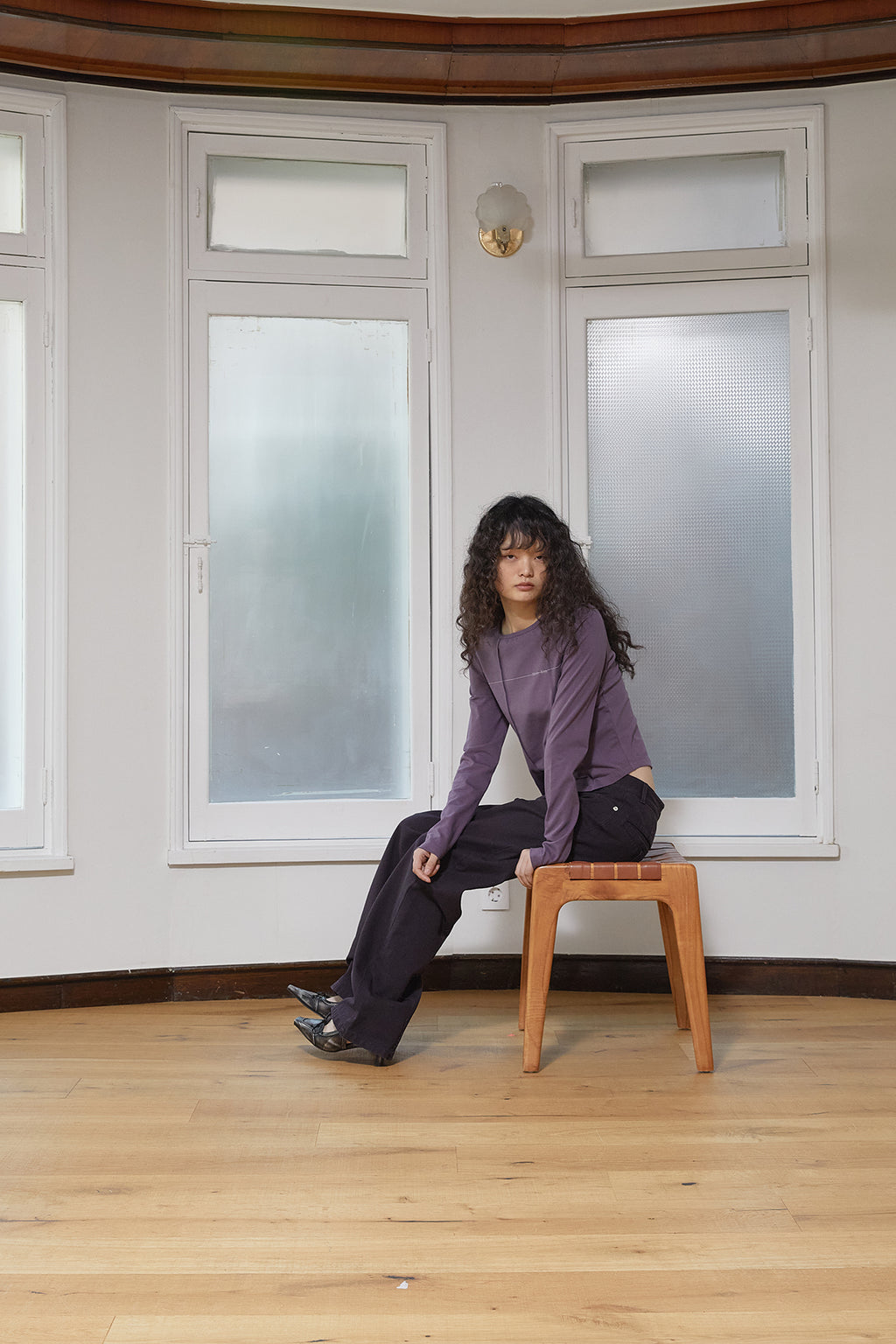 Matin Kim - Tuck Detail Small Logo Top (Purple) product image 11 | TRAB K-Fashion Australia