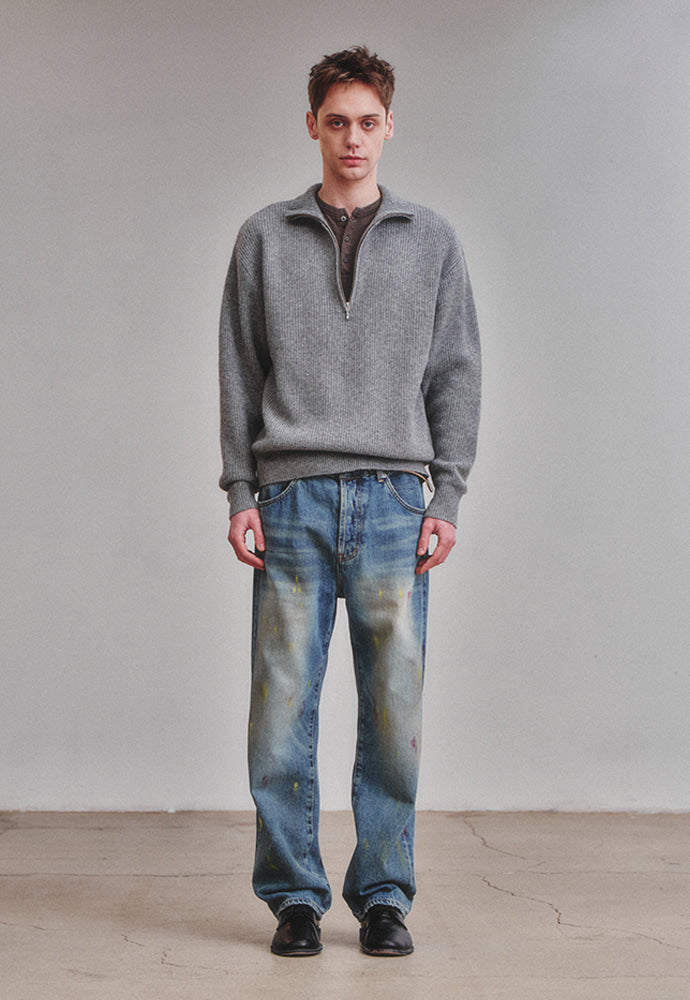 Art if acts - Painted Regular 5P Denim Pants (Used Indigo) product image 3 | TRAB K-Fashion Australia