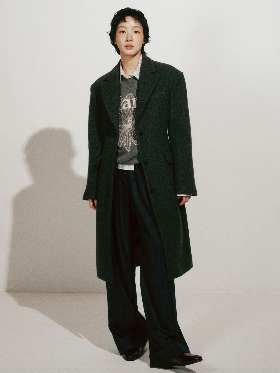 Mardi Mercredi - Pure Wool Hourglass Coat (Charcoal) product image 1 | TRAB K-Fashion Australia