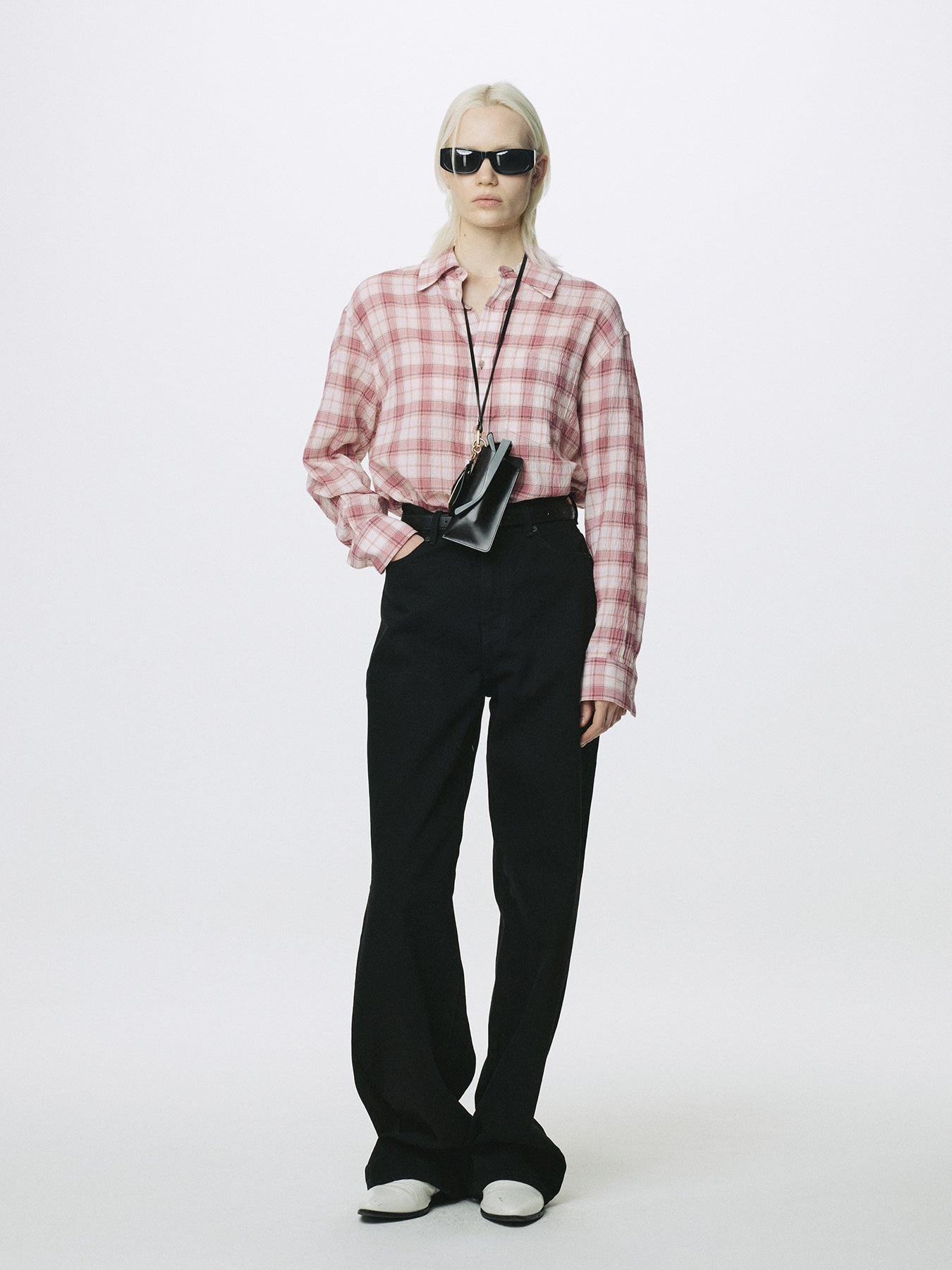 Tonywack - Raw-Cut Cotton Check Shirt (Pink Check) product image 1 | TRAB K-Fashion Australia