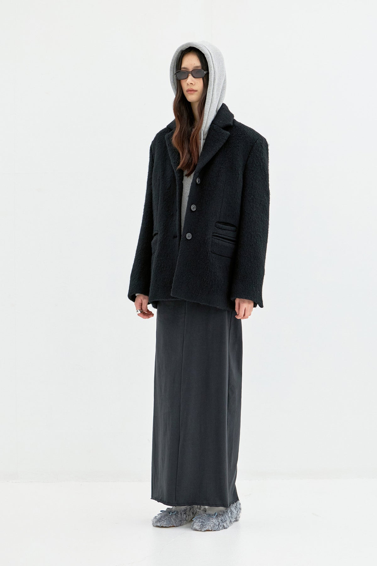 Coor - Hairy Double Welt Pocket Blazer (Black) product image 3 | TRAB K-Fashion Australia