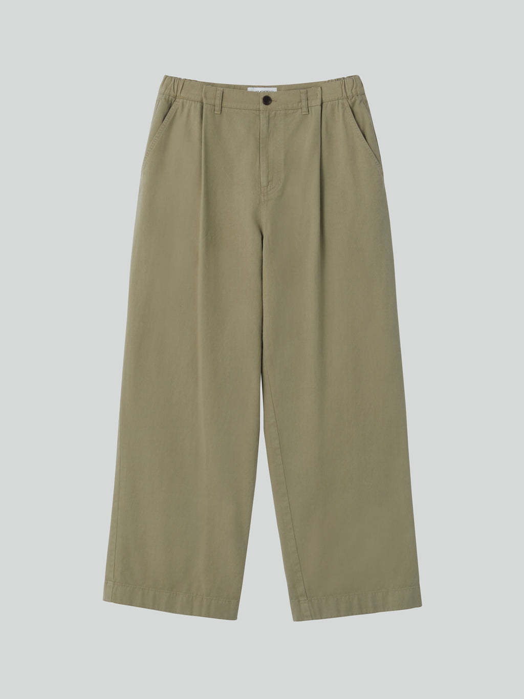 Recto - Banding Detail Wide Cotton Pants (Light Khaki) product image 4 | TRAB K-Fashion Australia