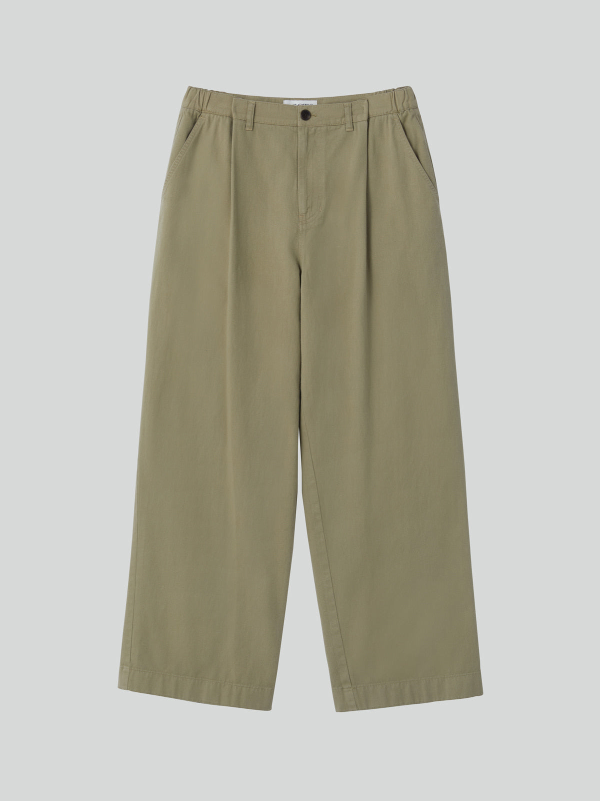 Recto - Banding Detail Wide Cotton Pants (Light Khaki) product image 4 | TRAB K-Fashion Australia