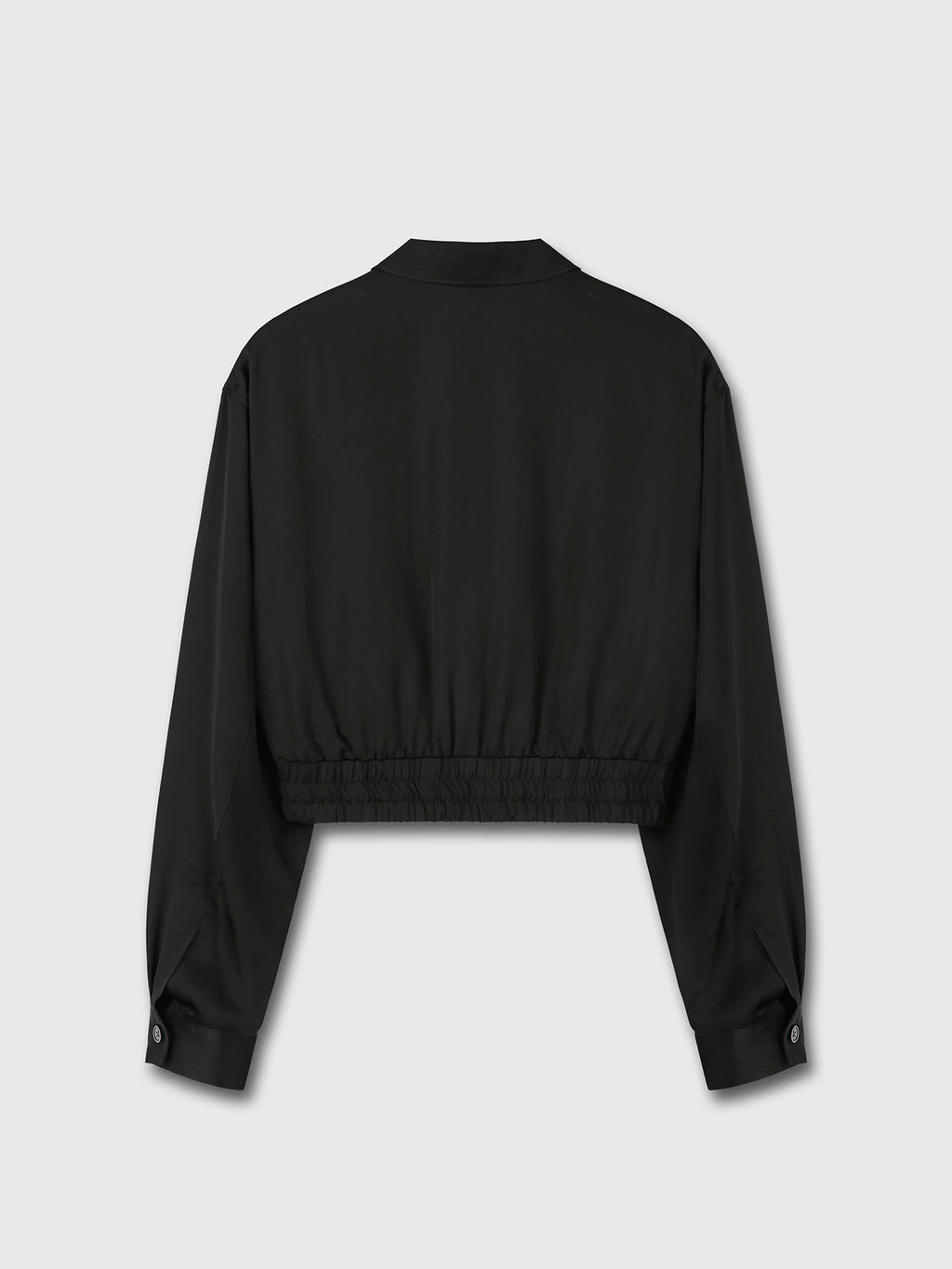 Tonywack - Satin Cropped Blouson Jacket (Black) product image 10 | TRAB K-Fashion Australia
