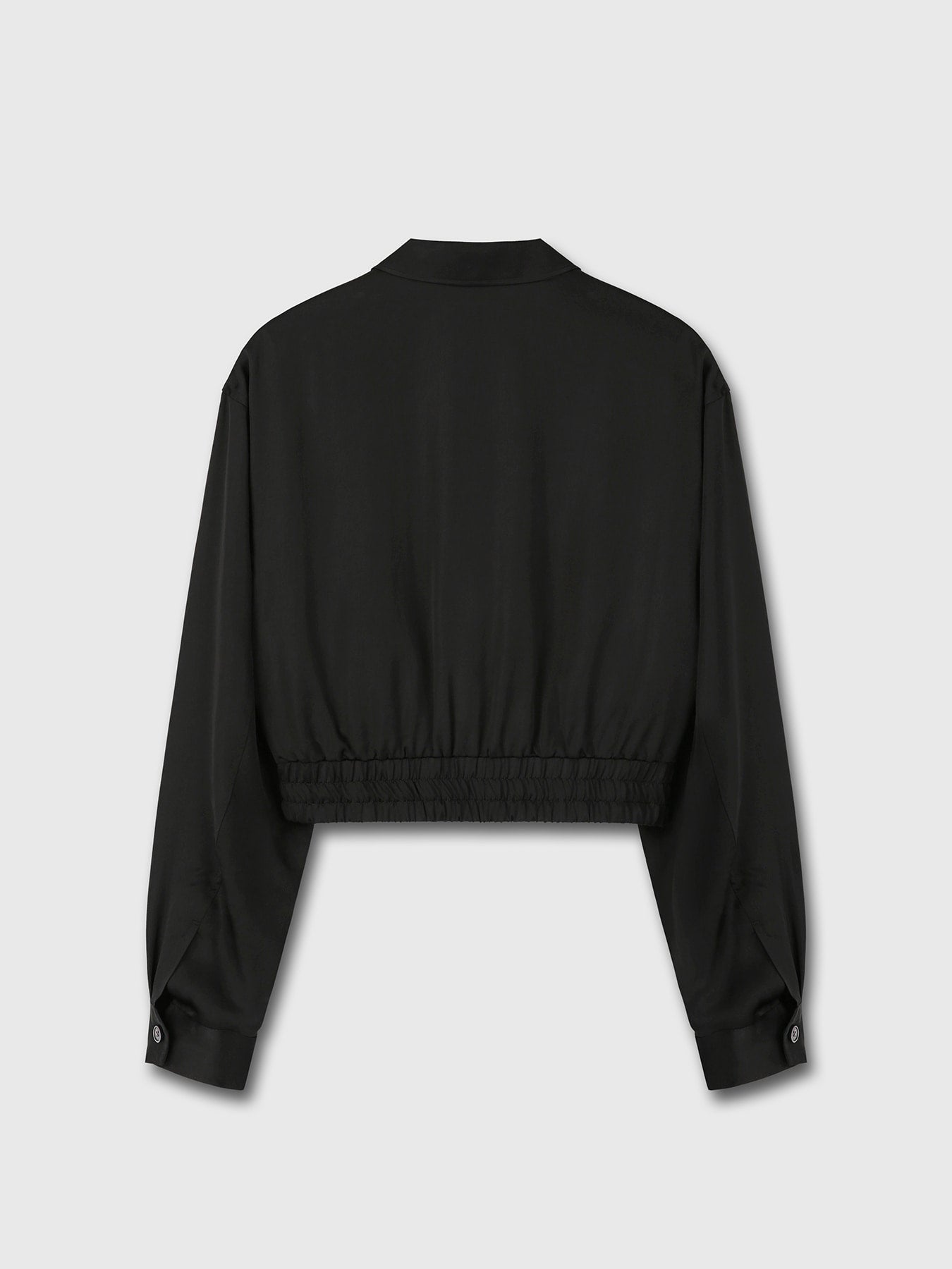 Tonywack - Satin Cropped Blouson Jacket (Black) product image 10 | TRAB K-Fashion Australia
