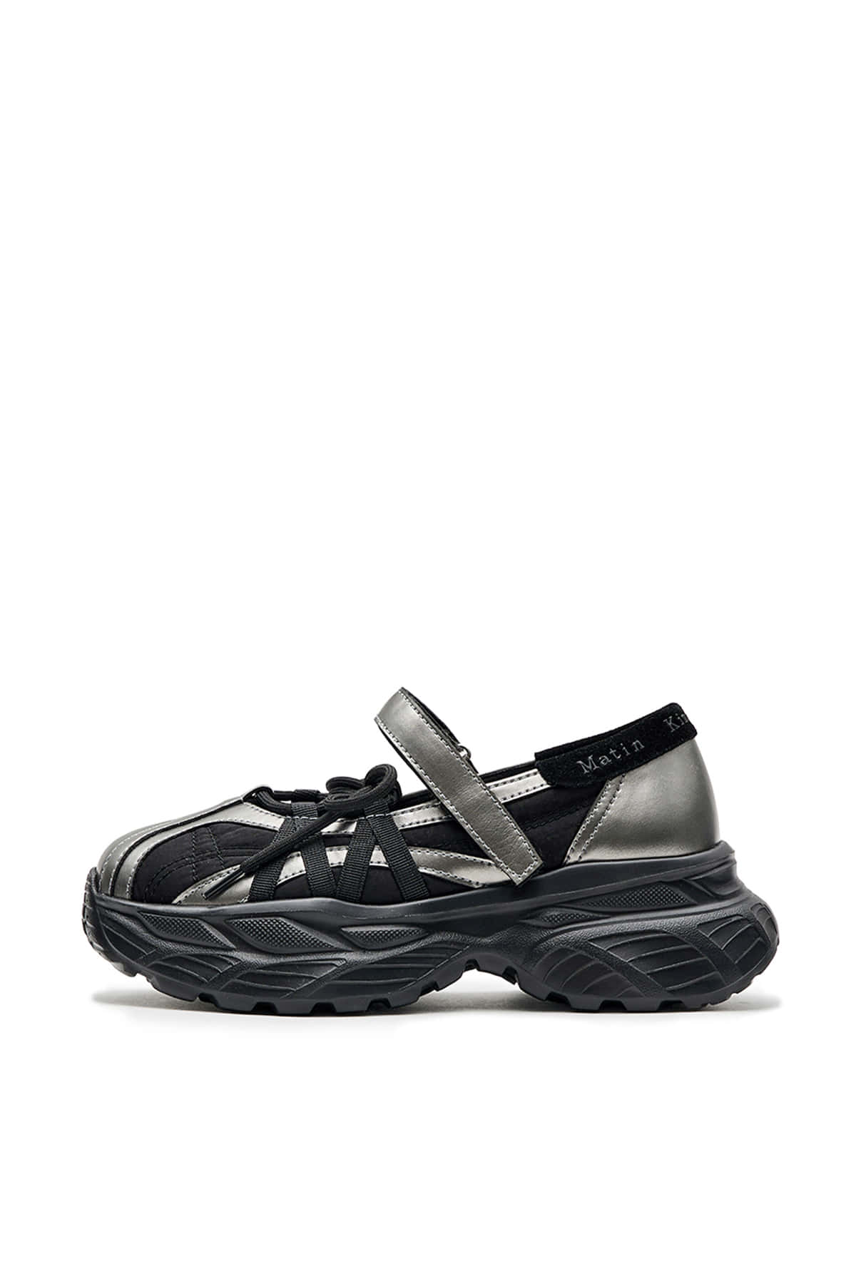 Matin Kim - Lace Up Chunky Ballet Sneakers (Dark Silver) product image 1 | TRAB K-Fashion Australia