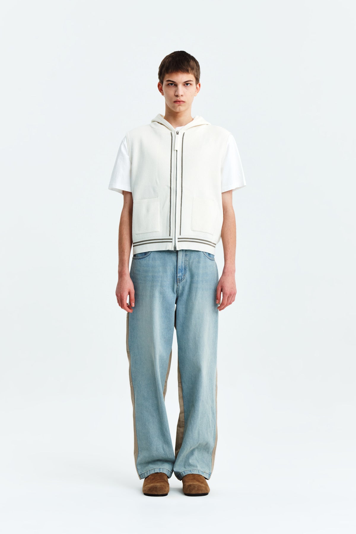 Matin Kim - Hoody Logo Knit Vest (Ivory) product image 6 | TRAB K-Fashion Australia