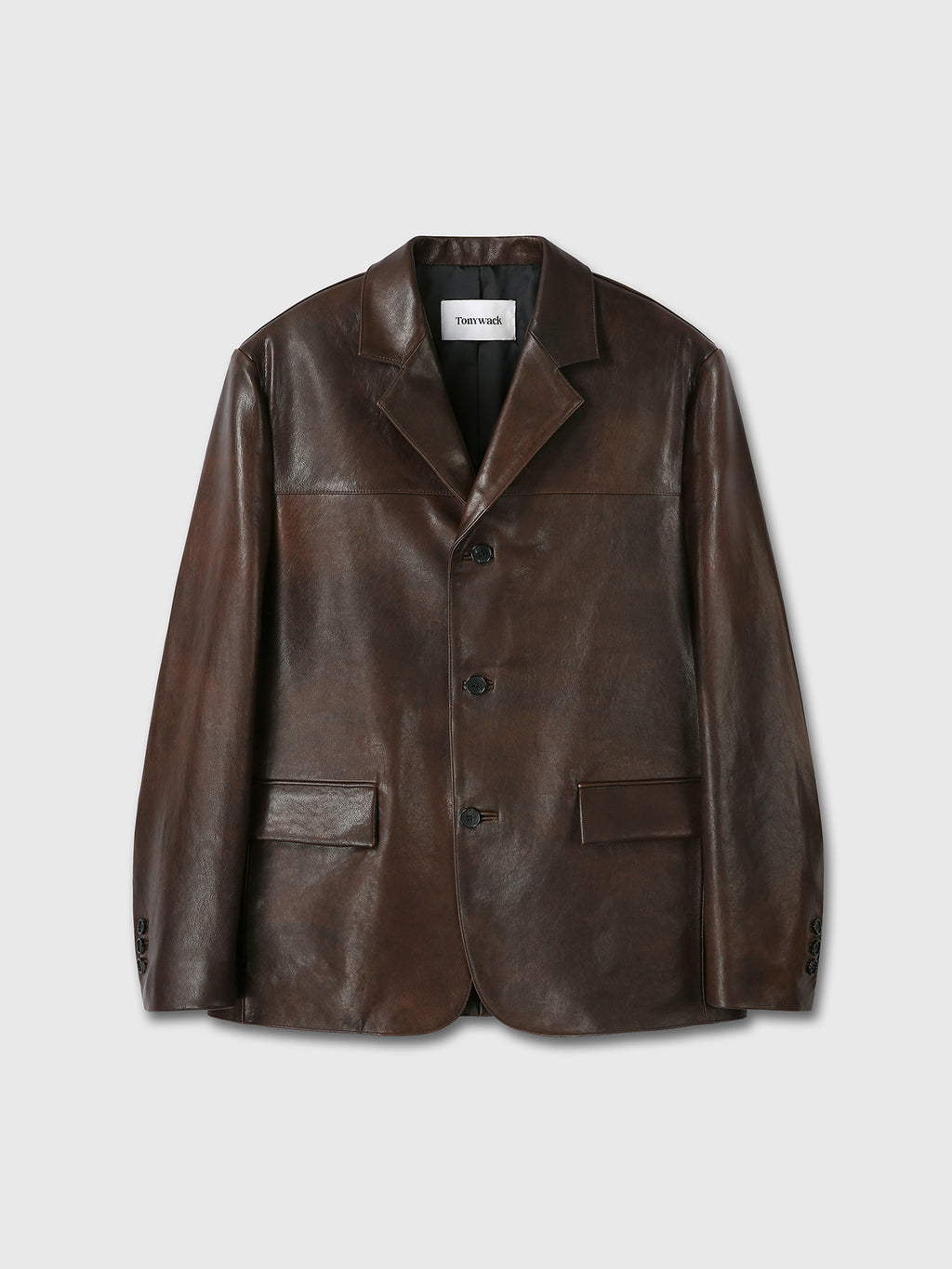 Tonywack - Vegetable Lamb Leather Blazer Jacket (Brown) product image 11 | TRAB K-Fashion Australia
