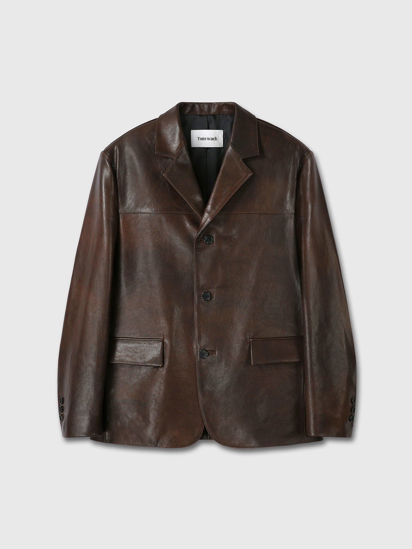 Tonywack - Vegetable Lamb Leather Blazer Jacket (Brown) product image 11 | TRAB K-Fashion Australia
