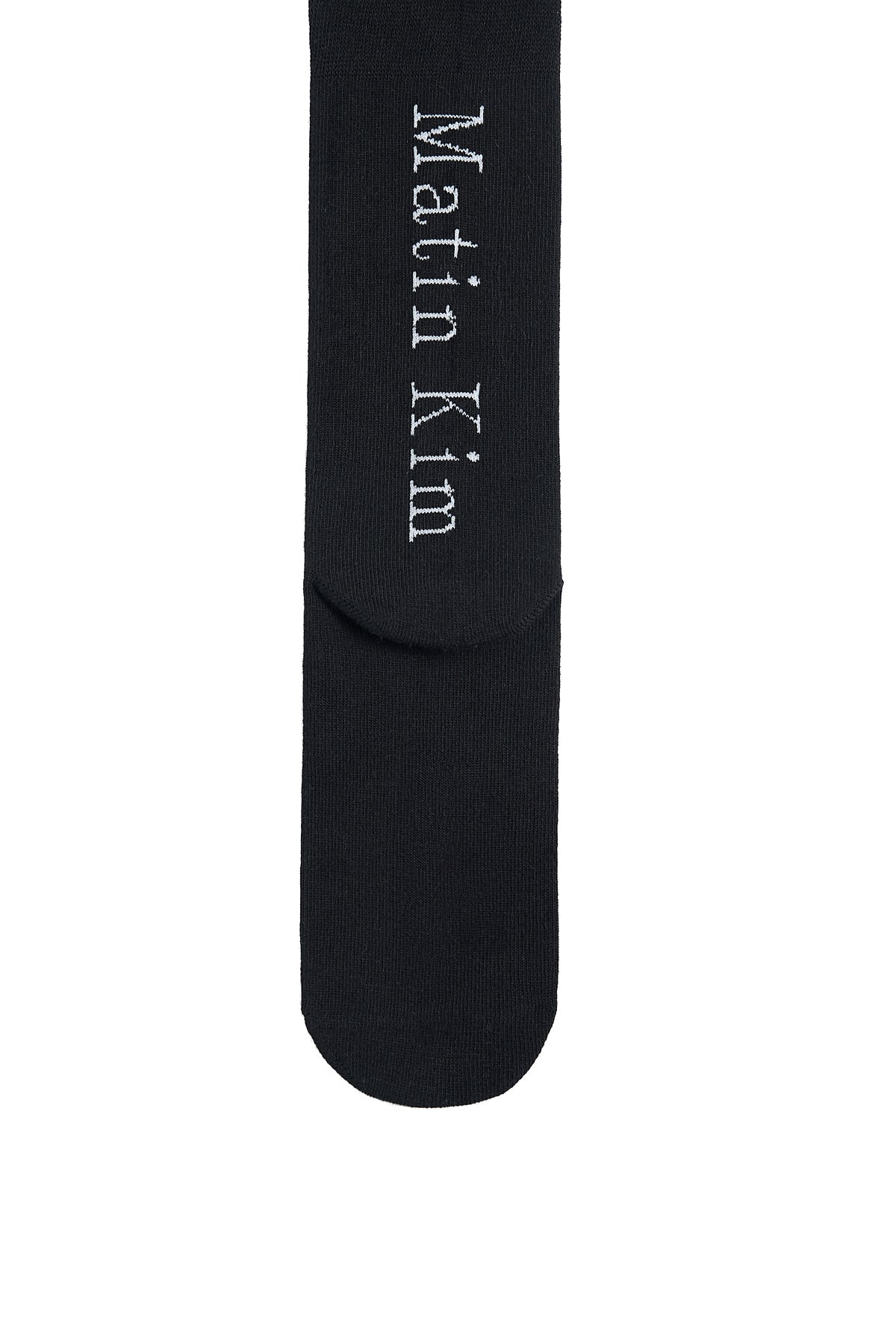 Matin Kim - Loose-fit Logo Knee Socks (Black) product image 4 | TRAB K-Fashion Australia